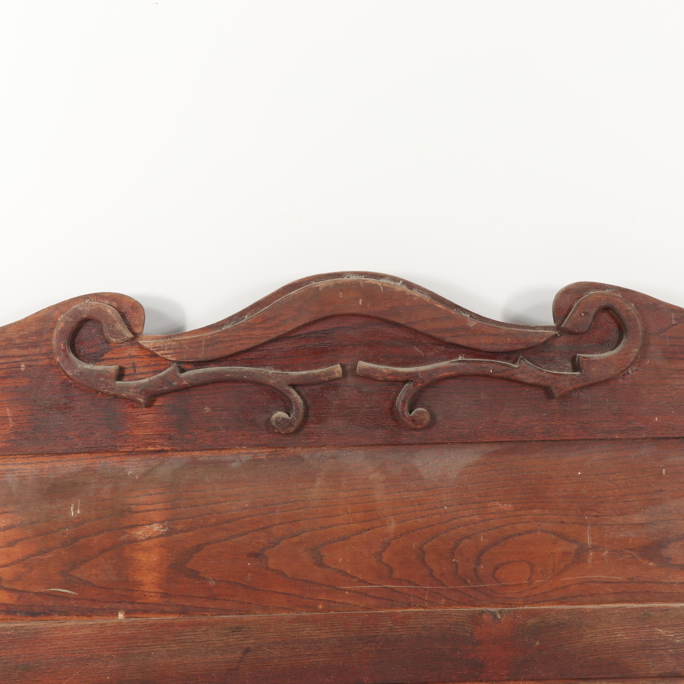 Late Victorian Chestnut Headboard, Circa 1900 EBTH