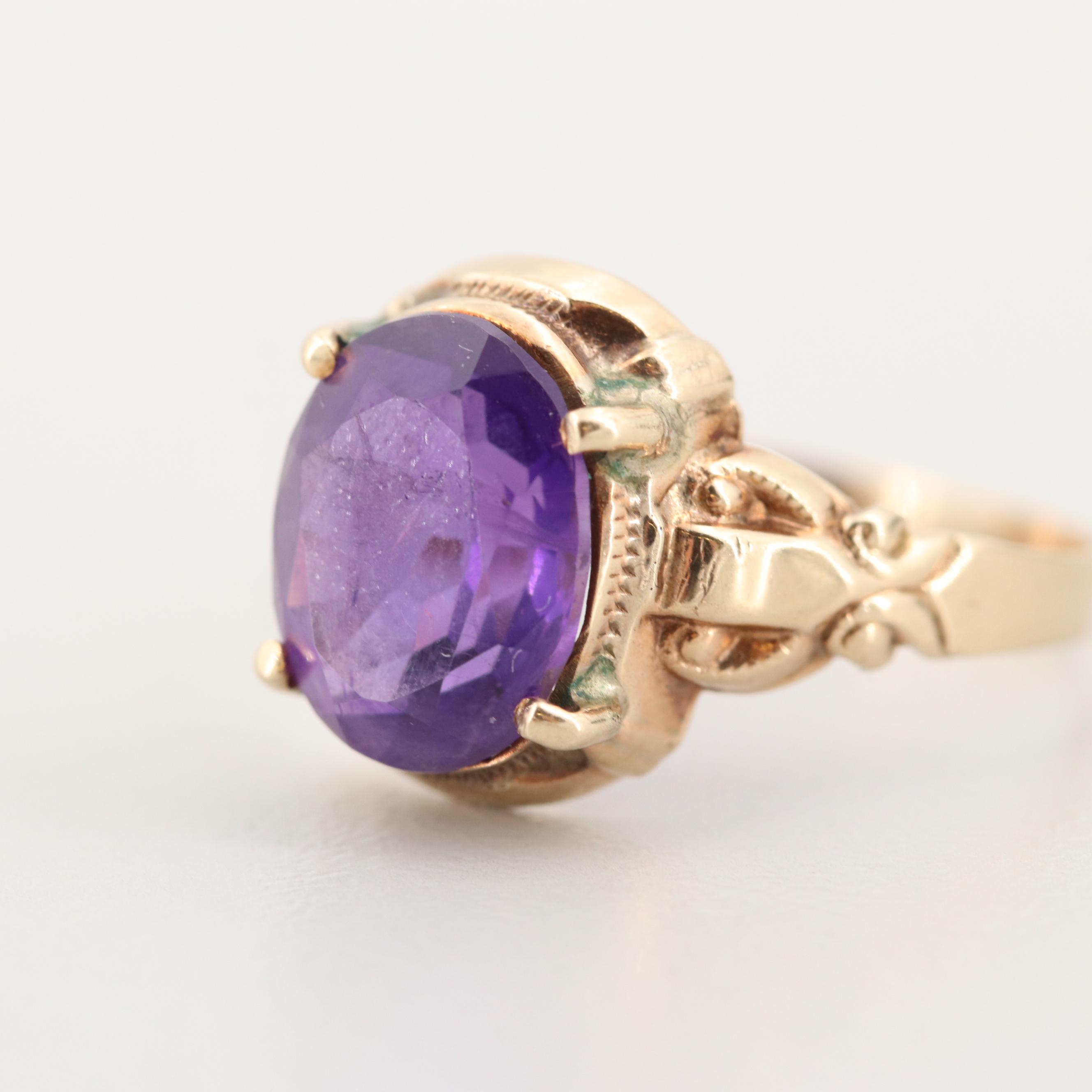 10k amethyst ring