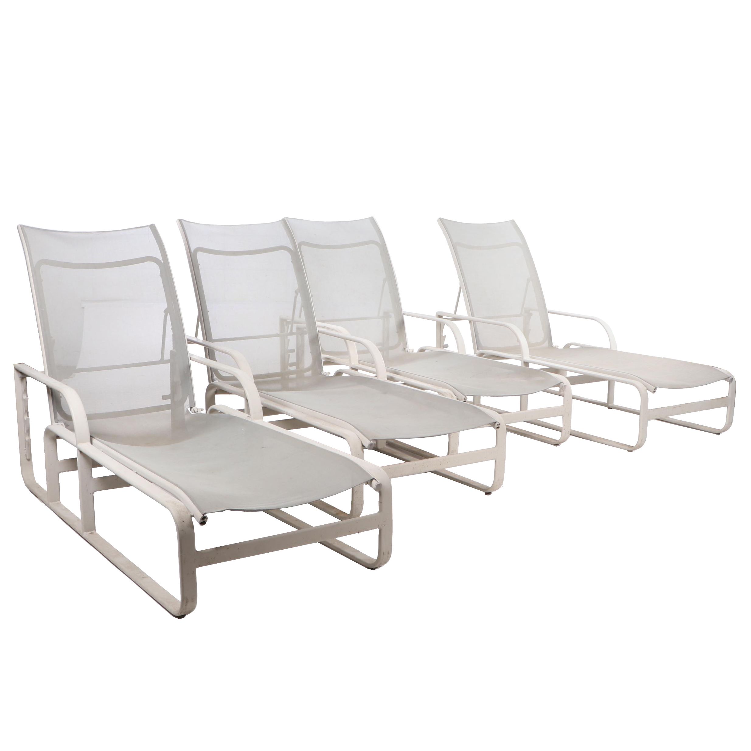 Brown Jordan Quantum Patio Sling Chaise Lounges Group Of Four Ebth