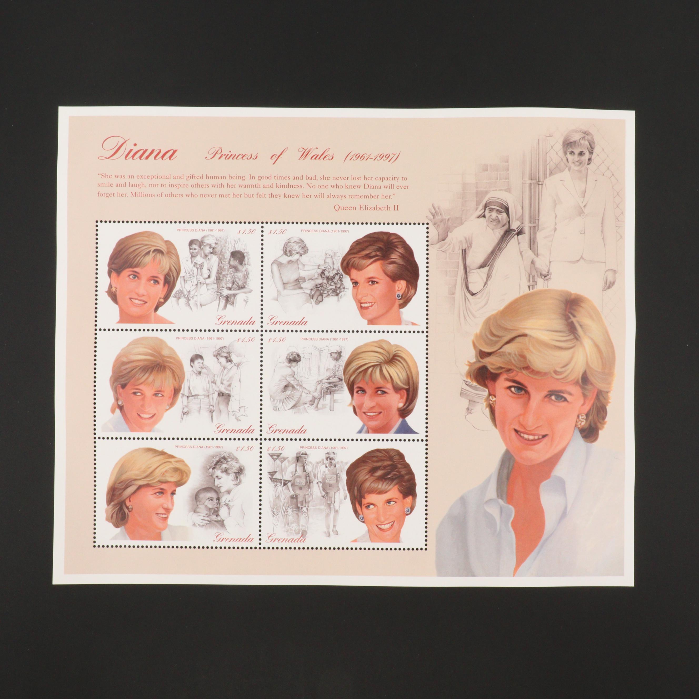 Princess Diana Stamp Collection EBTH