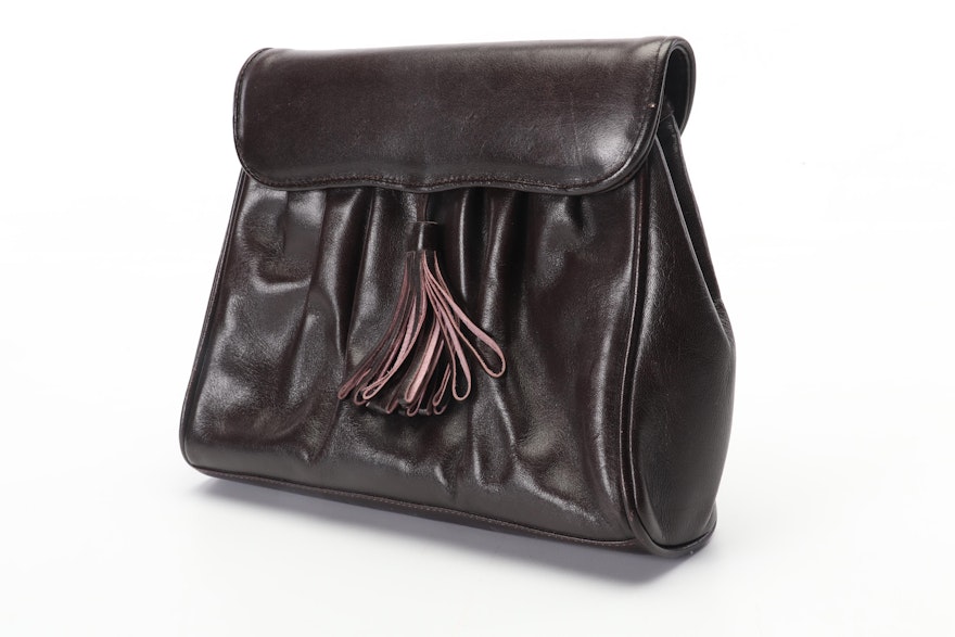 Saks Fifth Avenue Leather Bag with Silk Scarves, Belts and Ties | EBTH