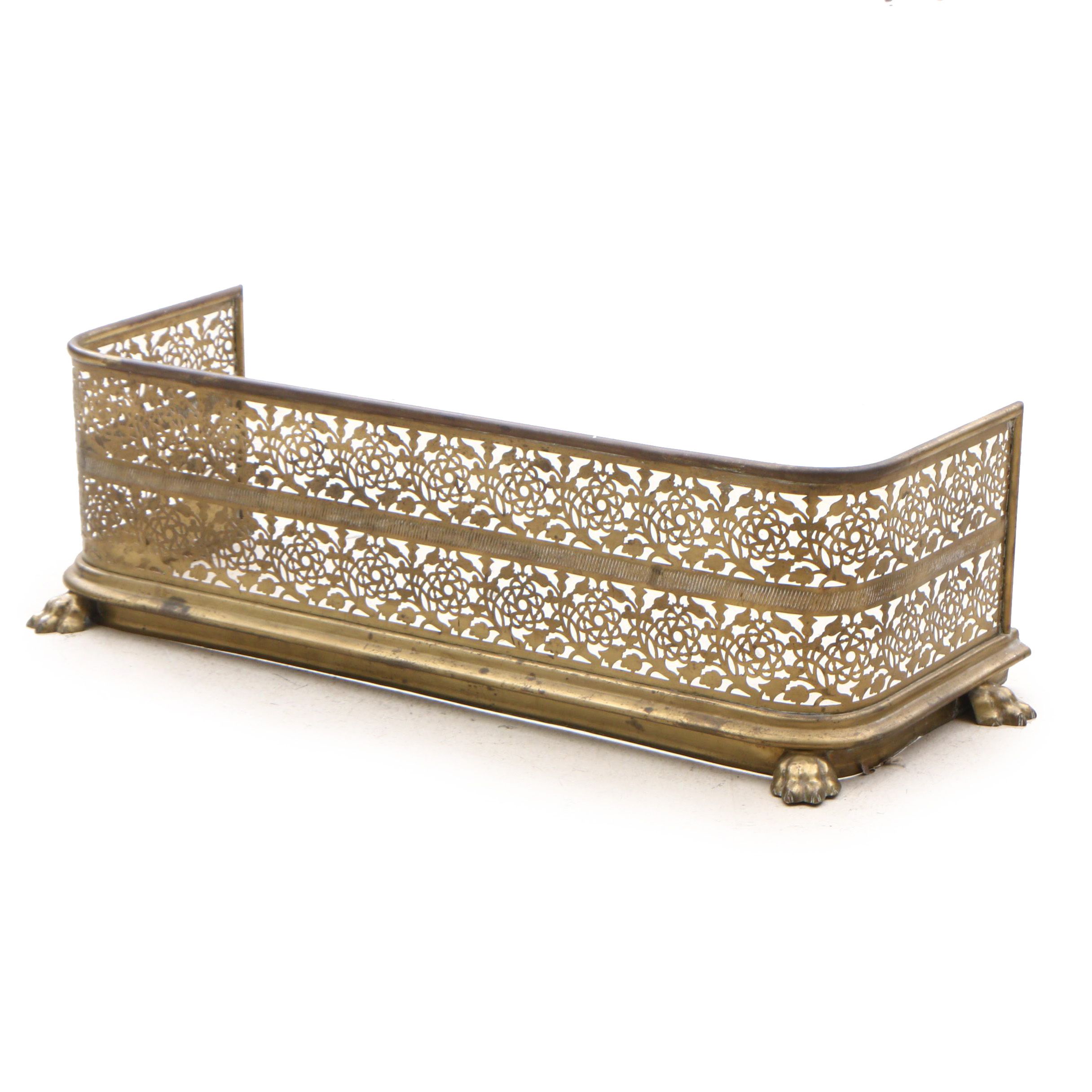 Decorative Brass Fireplace Fender Early To Mid 20th Century Ebth