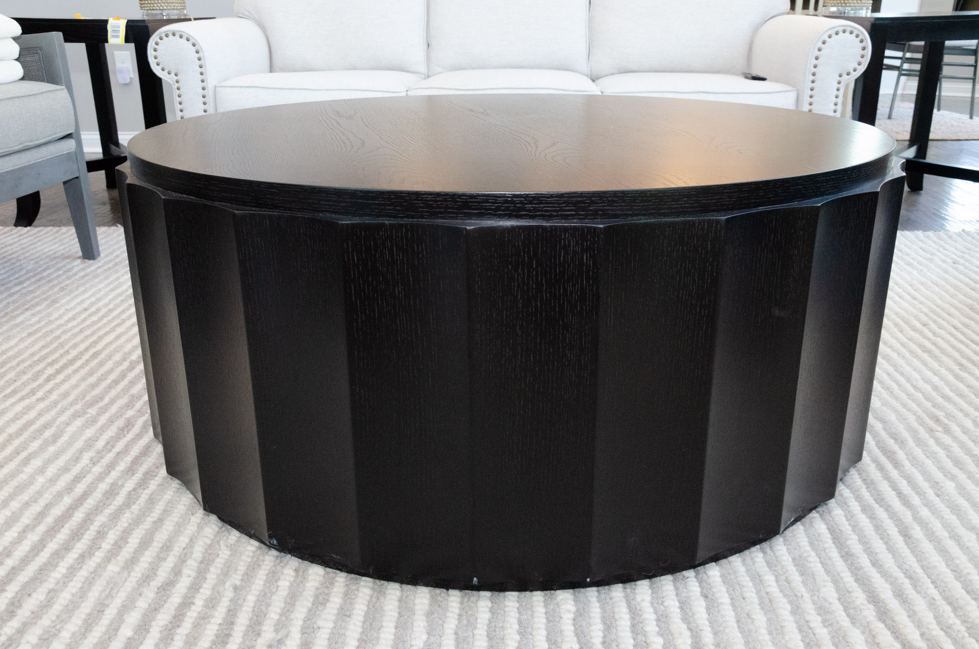 Modern Round Espresso-Finish Wooden Coffee Table | EBTH