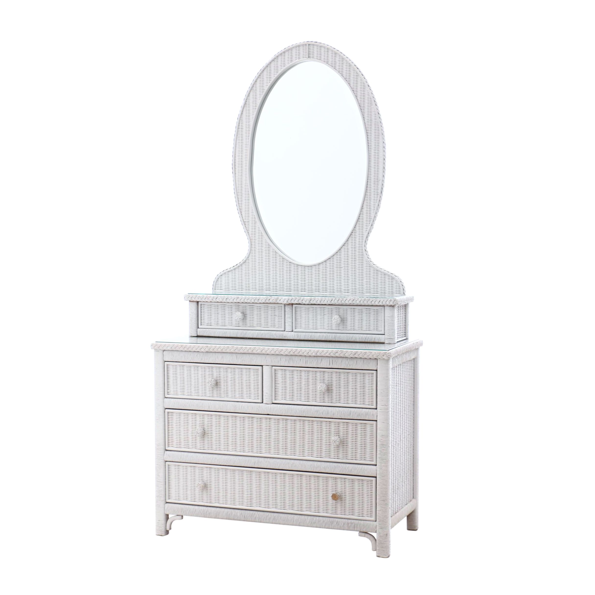 Lexington Henry Link Wicker Dresser And Vanity Contemporary Ebth