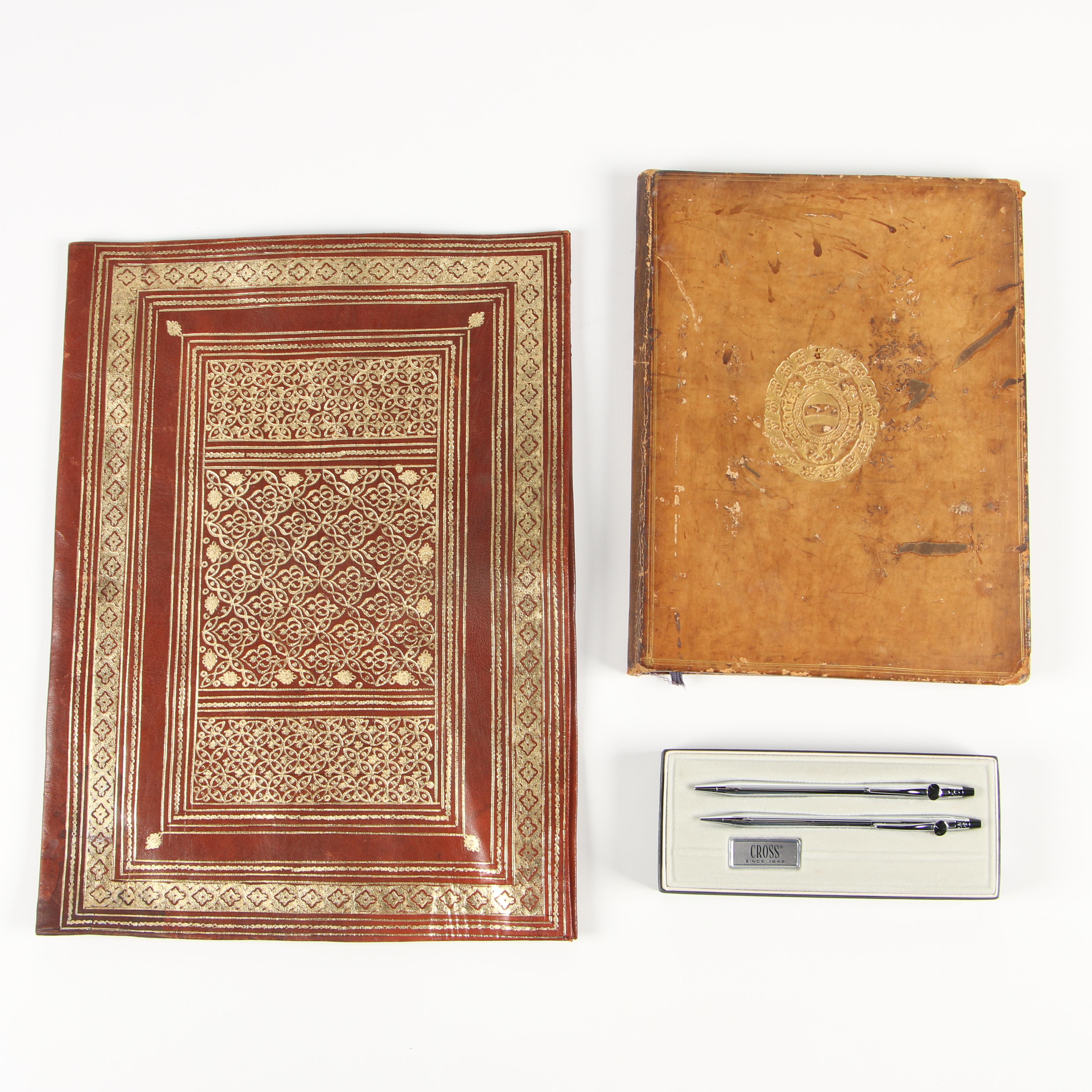 Cross Pen And Pencil Set With Leather Desk Accessories Ebth