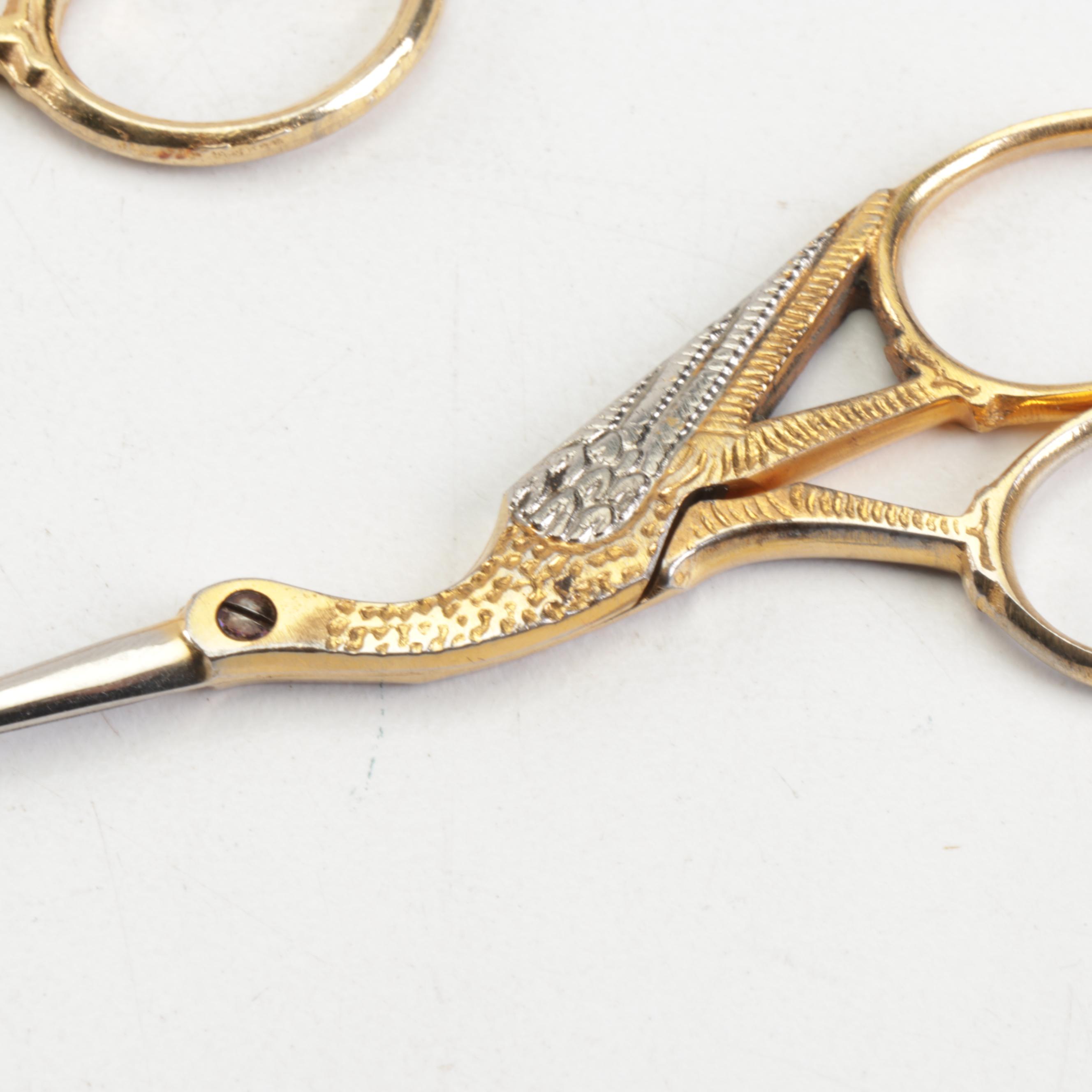 Two Stork Shaped Sewing Scissors EBTH