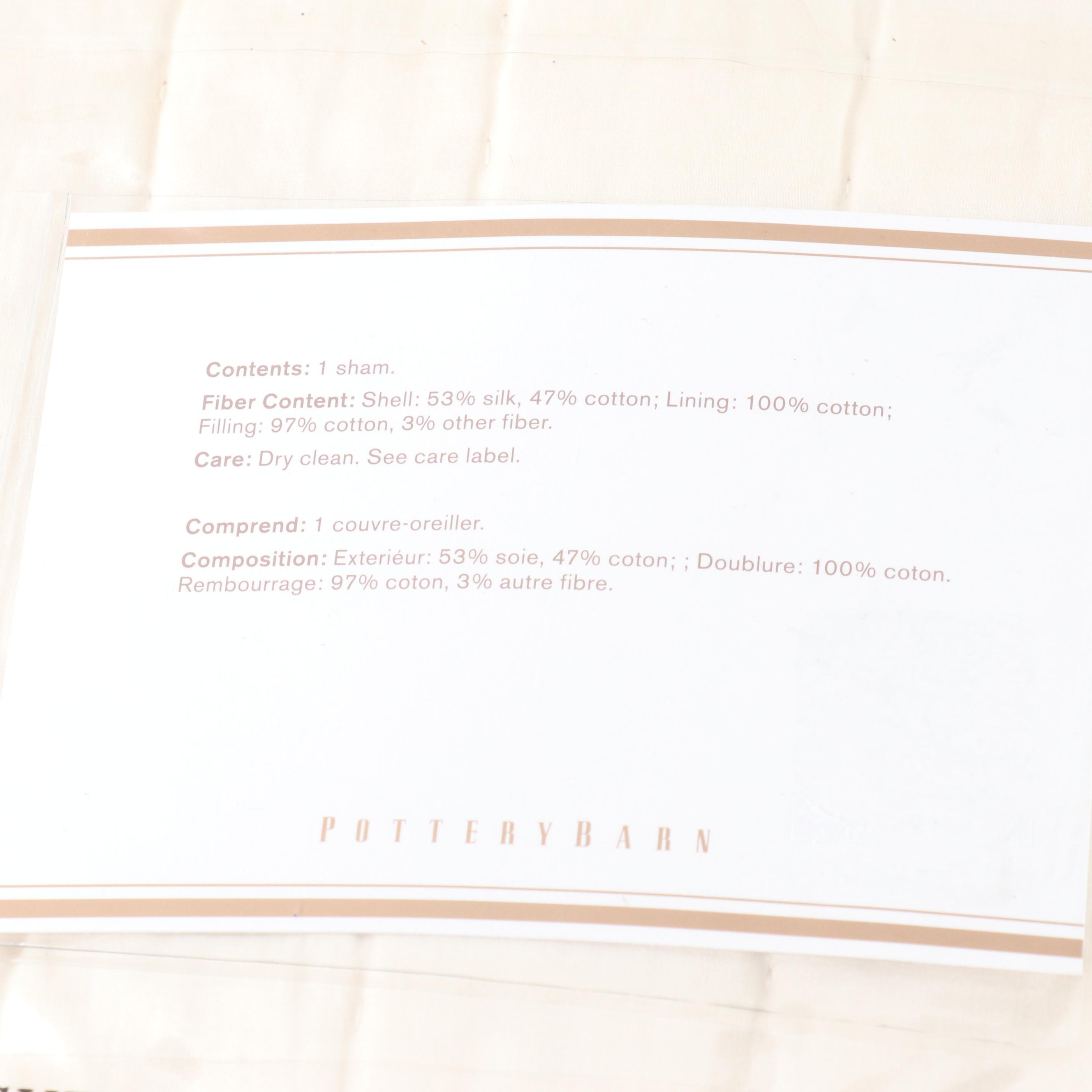 Pottery Barn King Size Silk Cotton Channel Coverlet and Shams EBTH