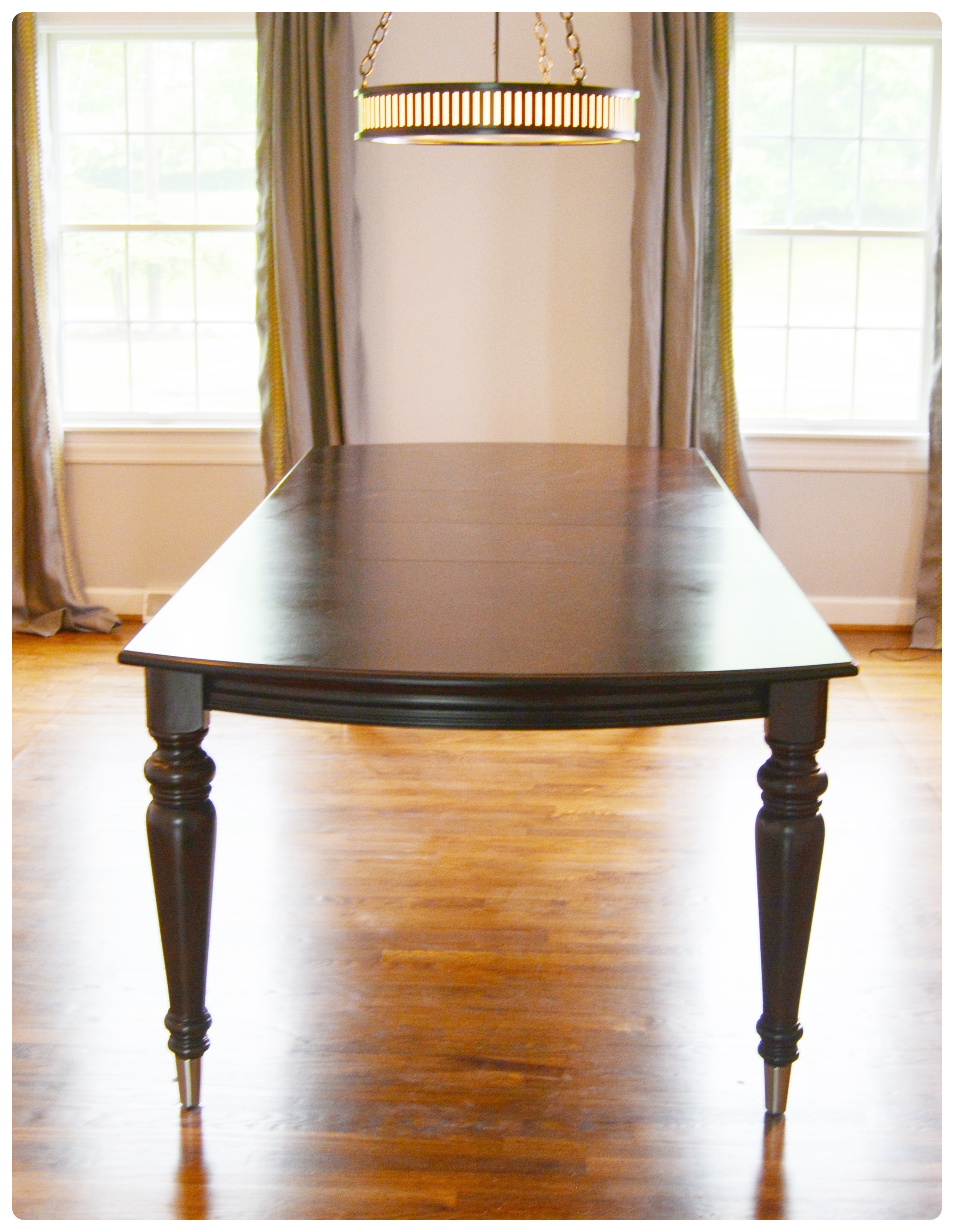 Contemporary Walnut Finish Wooden Dining Table EBTH