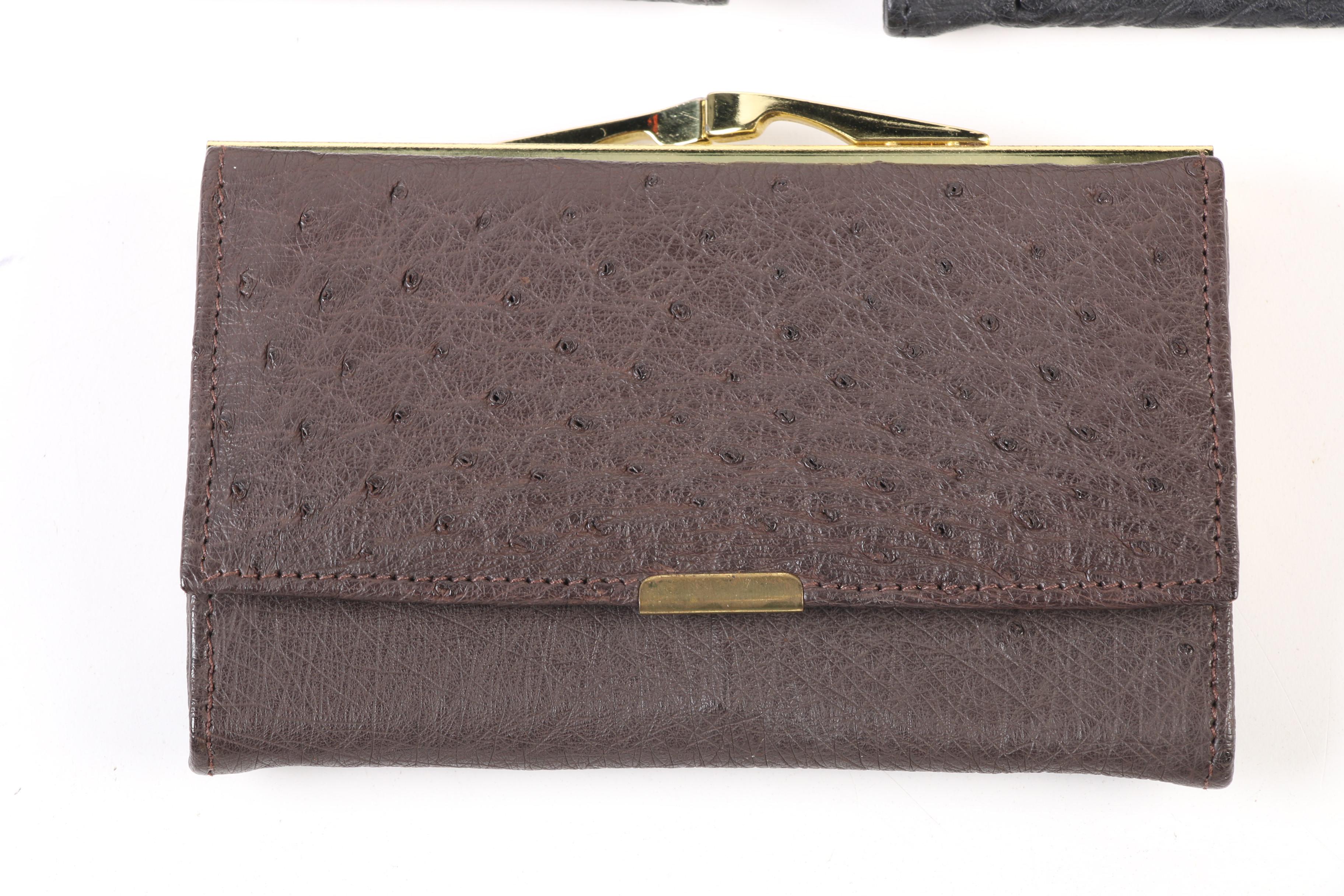 Ostrich Leather Passport Holders and Wallet with Echt Prym Hardware