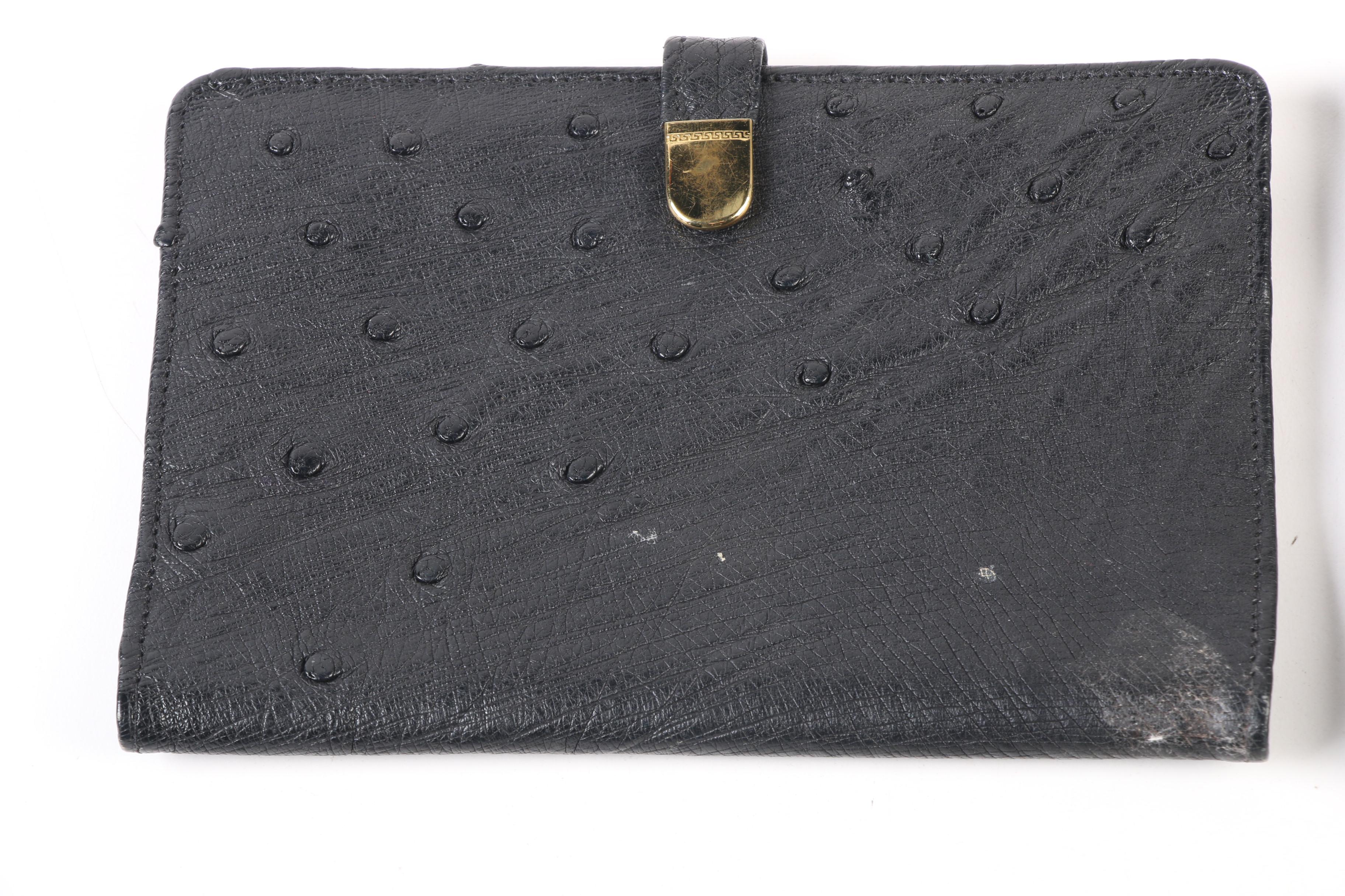 Ostrich Leather Passport Holders and Wallet with Echt Prym Hardware