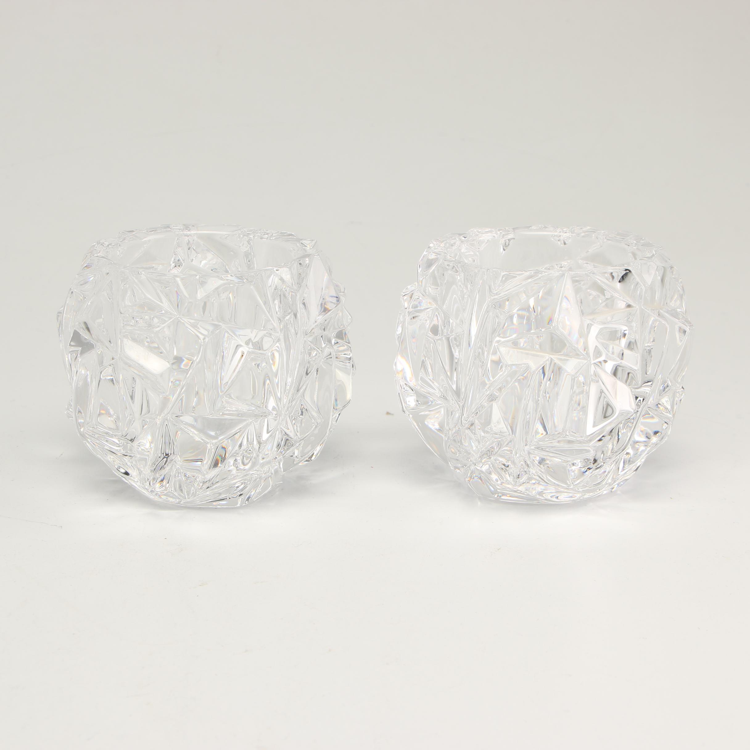 Tiffany & Co. Crystal Rock Cut Votive Holders EBTH