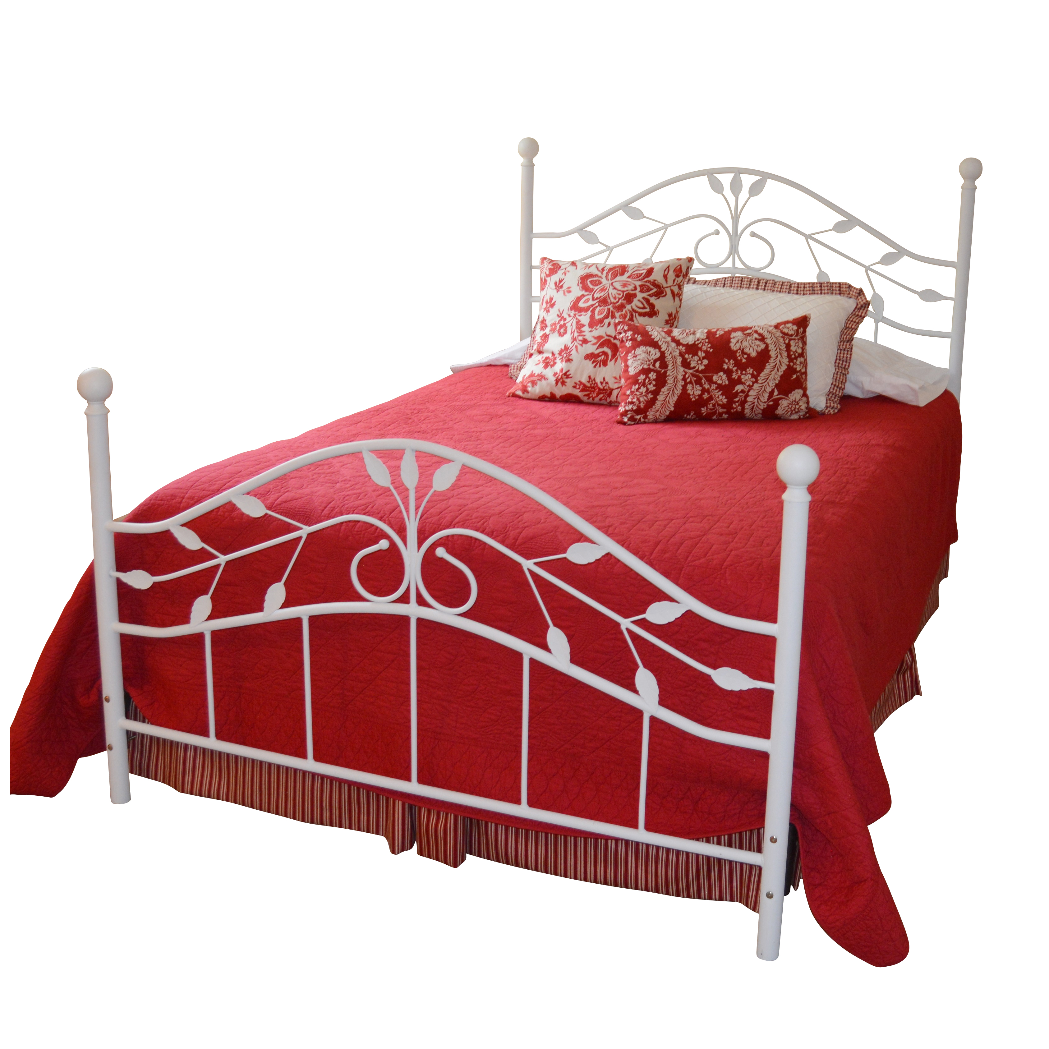 Full Size White Metal Bed, Contemporary EBTH