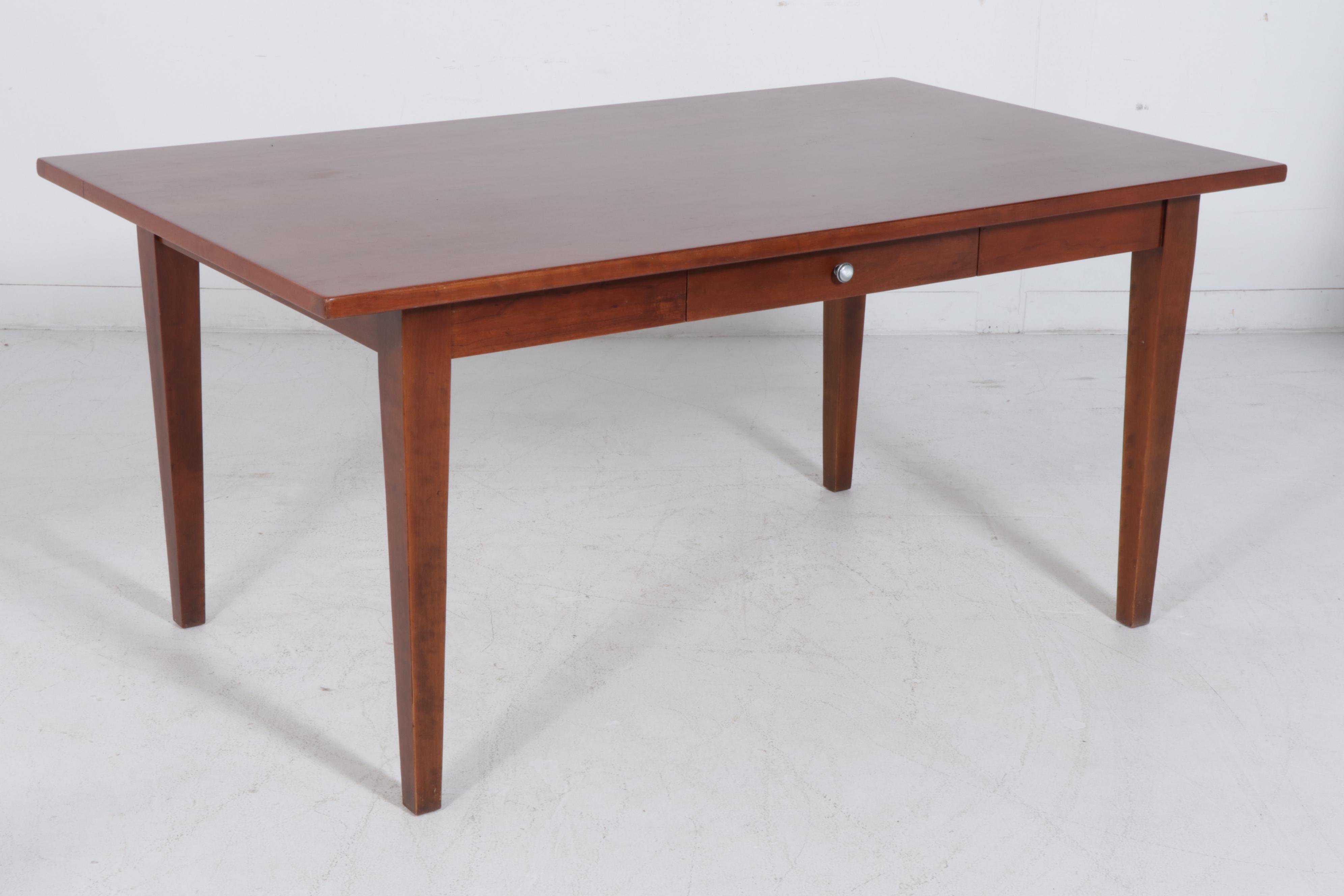 Hickory Chair Wood Dining Table with Arhaus Wood and Fabric Chairs EBTH