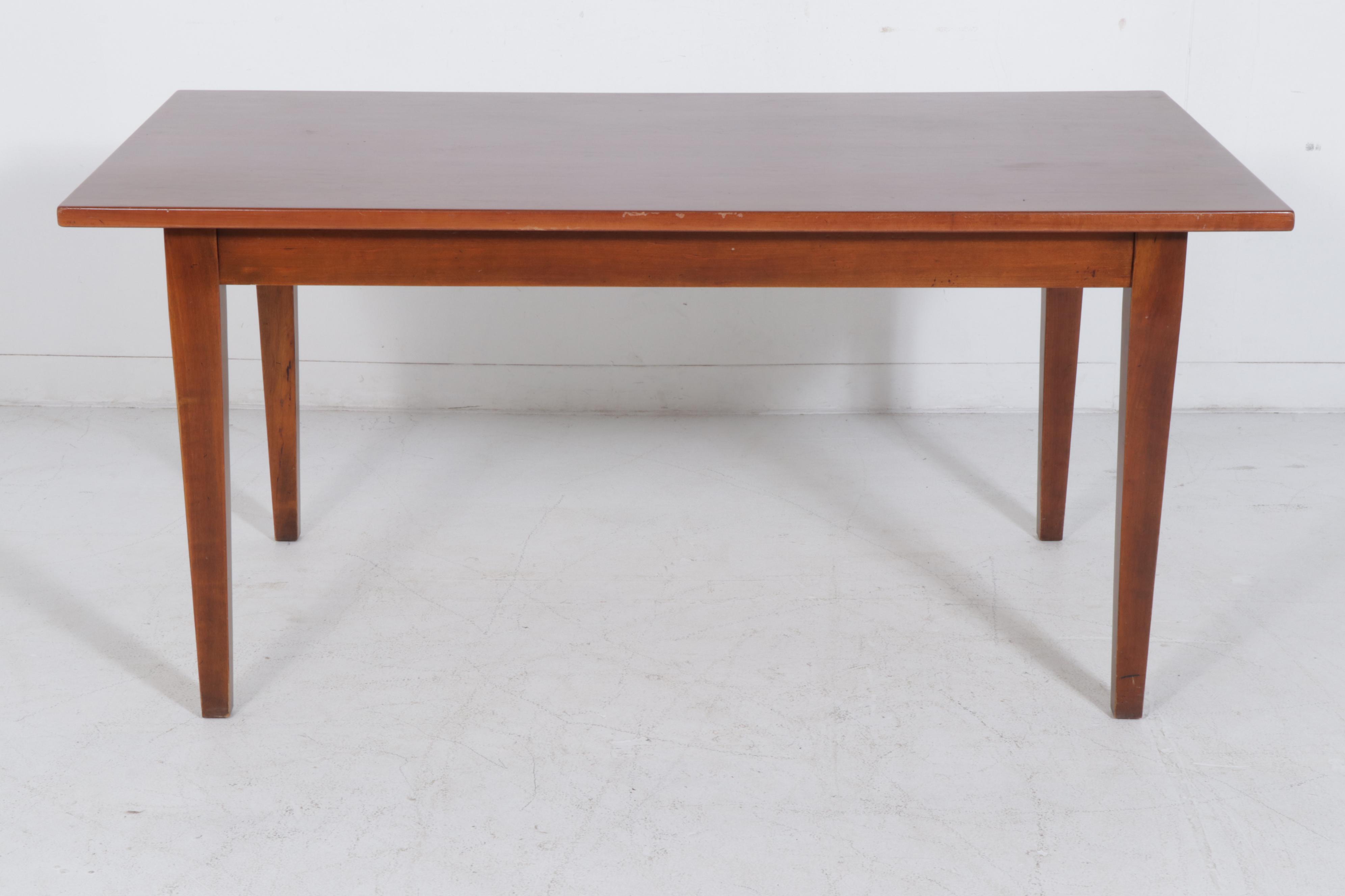 Hickory Chair Wood Dining Table with Arhaus Wood and Fabric Chairs EBTH