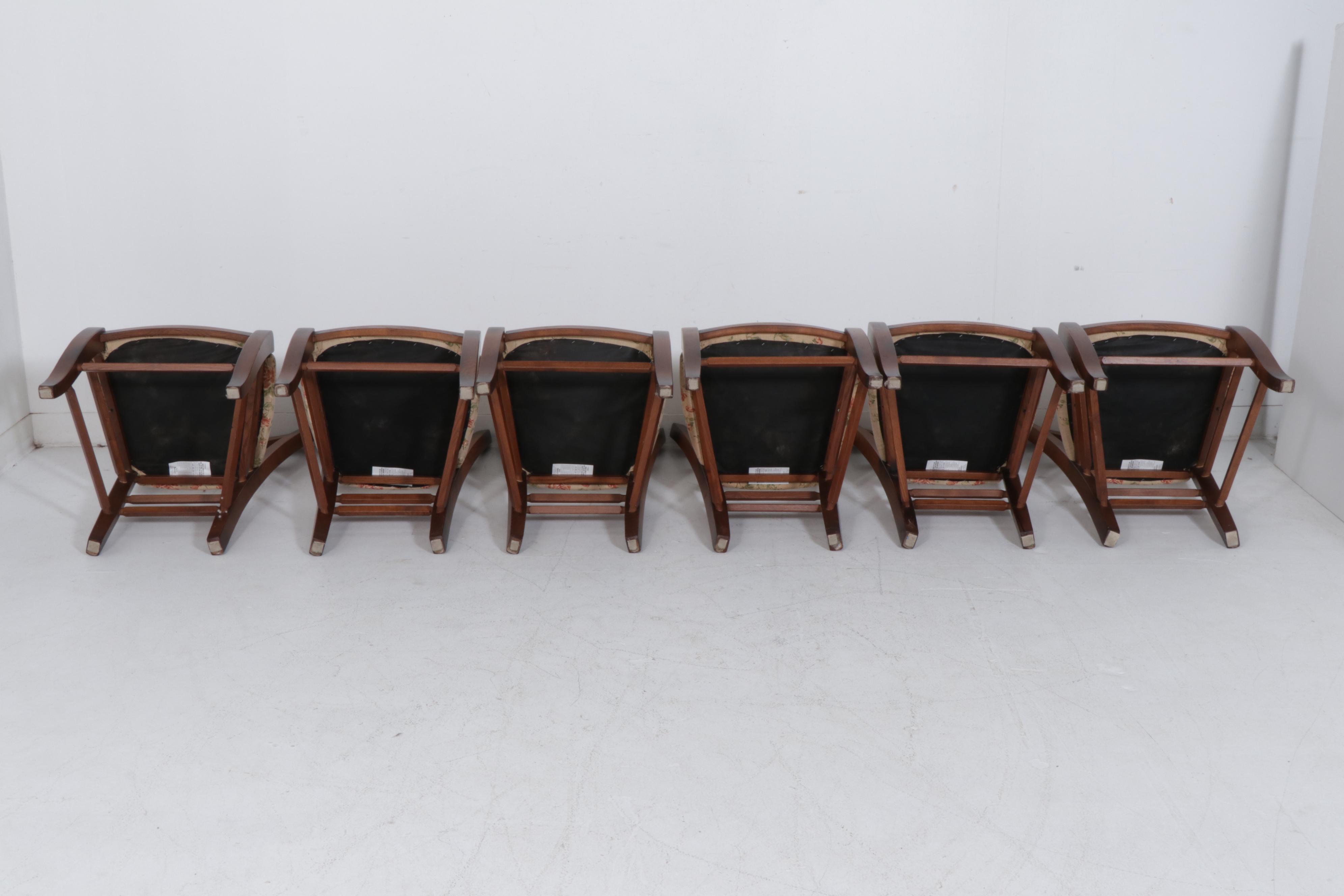 Hickory Chair Wood Dining Table with Arhaus Wood and Fabric Chairs EBTH