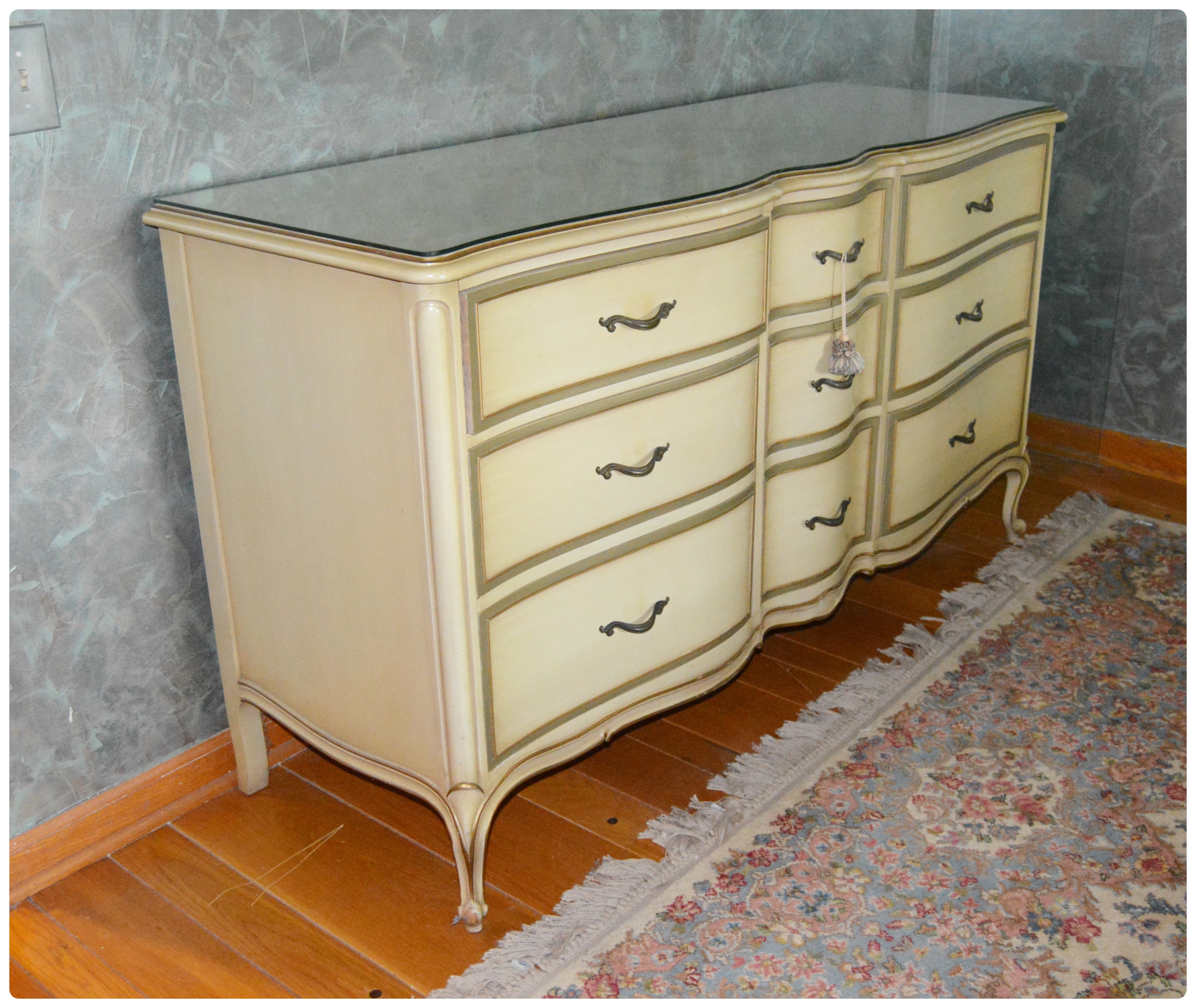 Drexel "Touraine Collection" French Provincial Style Dresser with Wall