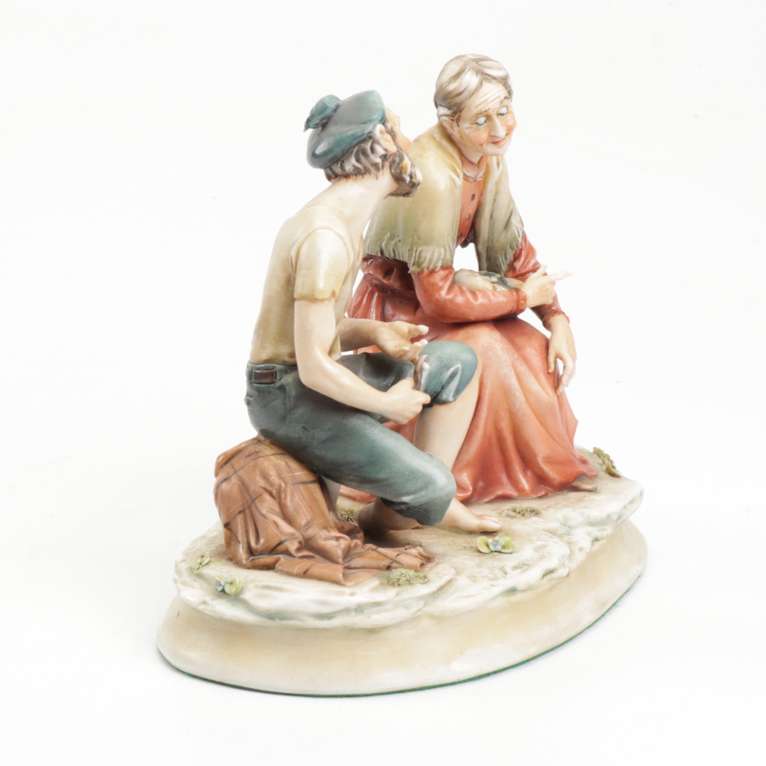Antonio Borsato Porcelain Figurine of Seated Figurines EBTH
