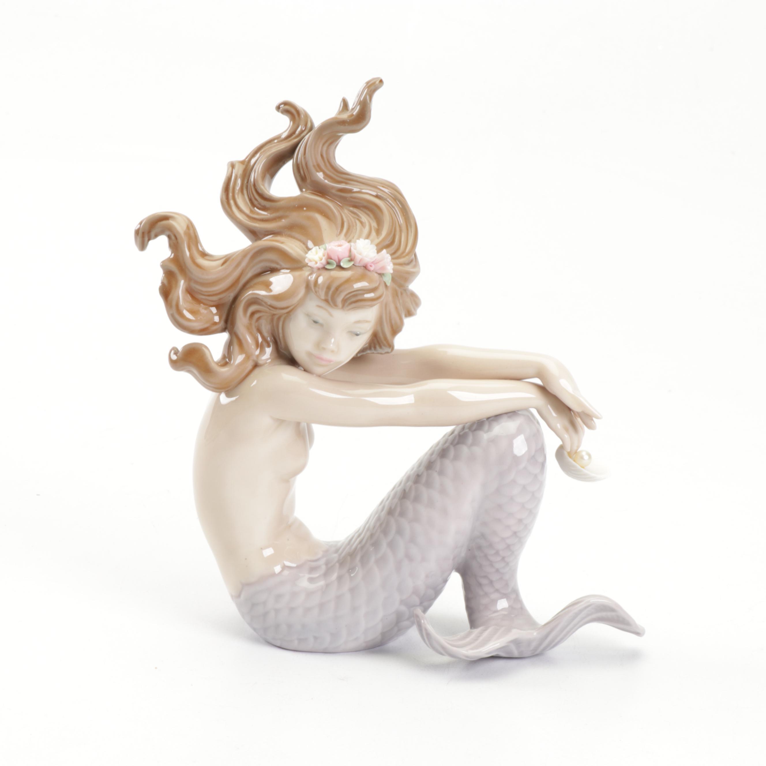 Lladró Porcelain Mermaid Figurine, 1980s EBTH