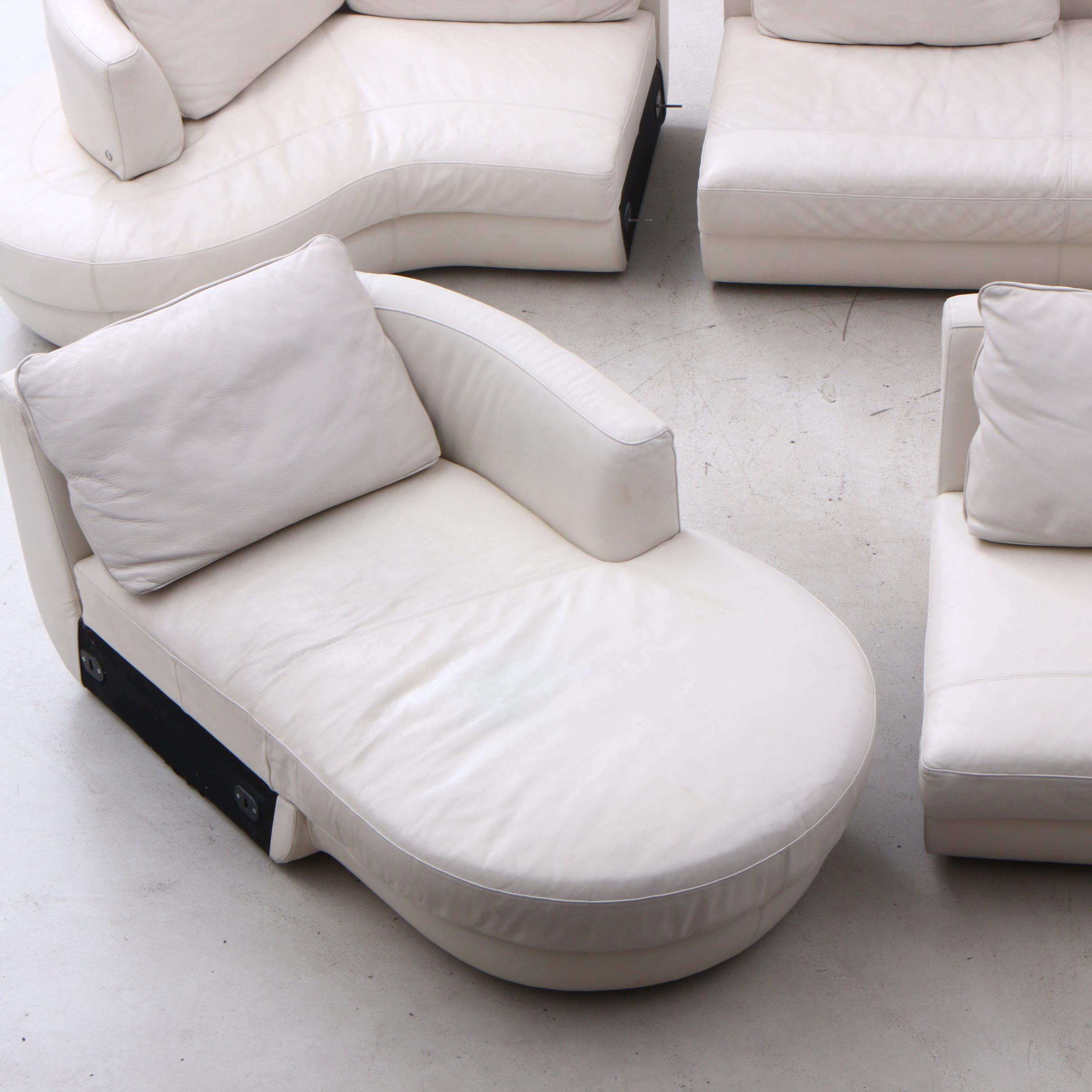 Natuzzi White Leather 9Piece Sectional Sofa EBTH