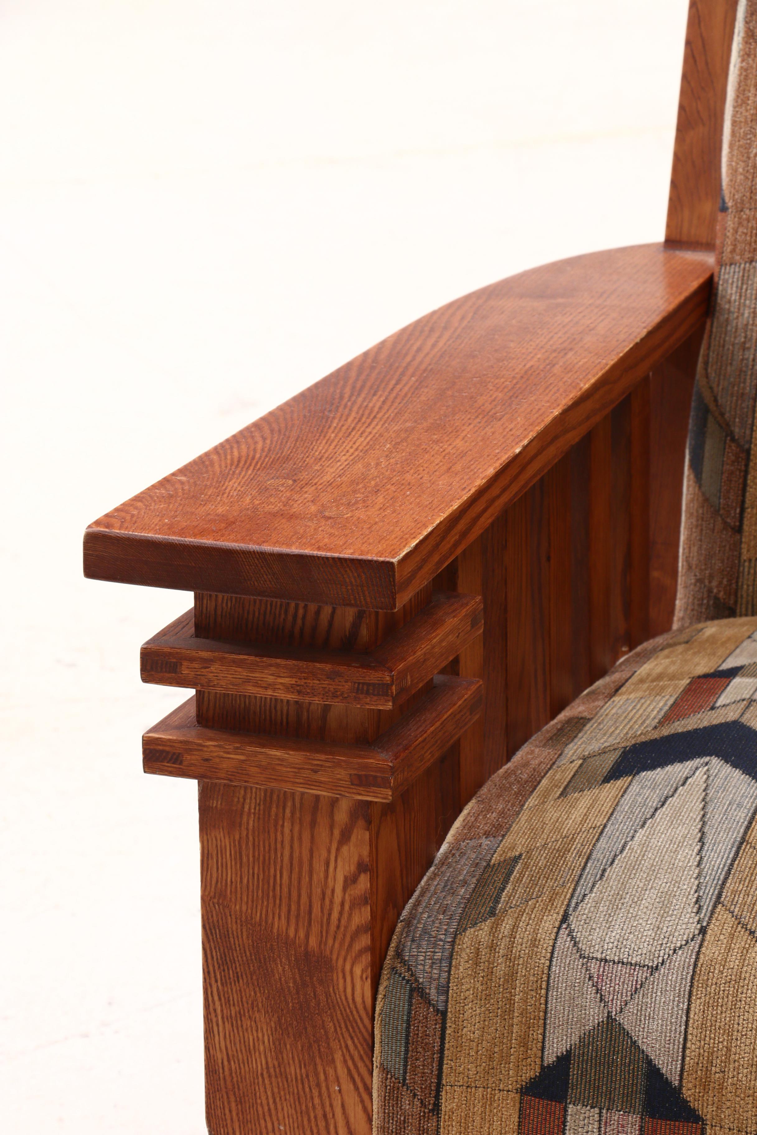 Mission Style Oak Upholstered Rocking Chair | EBTH