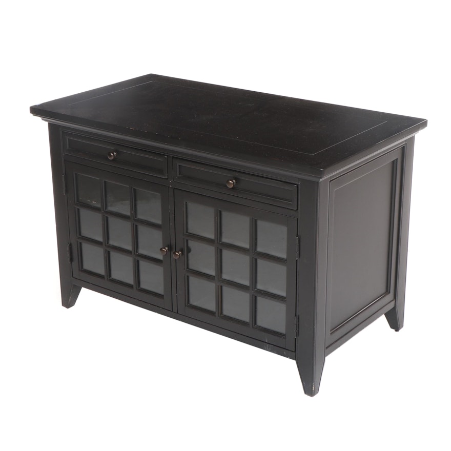 Hooker Furniture Contemporary Black Painted Wooden Media Cabinet