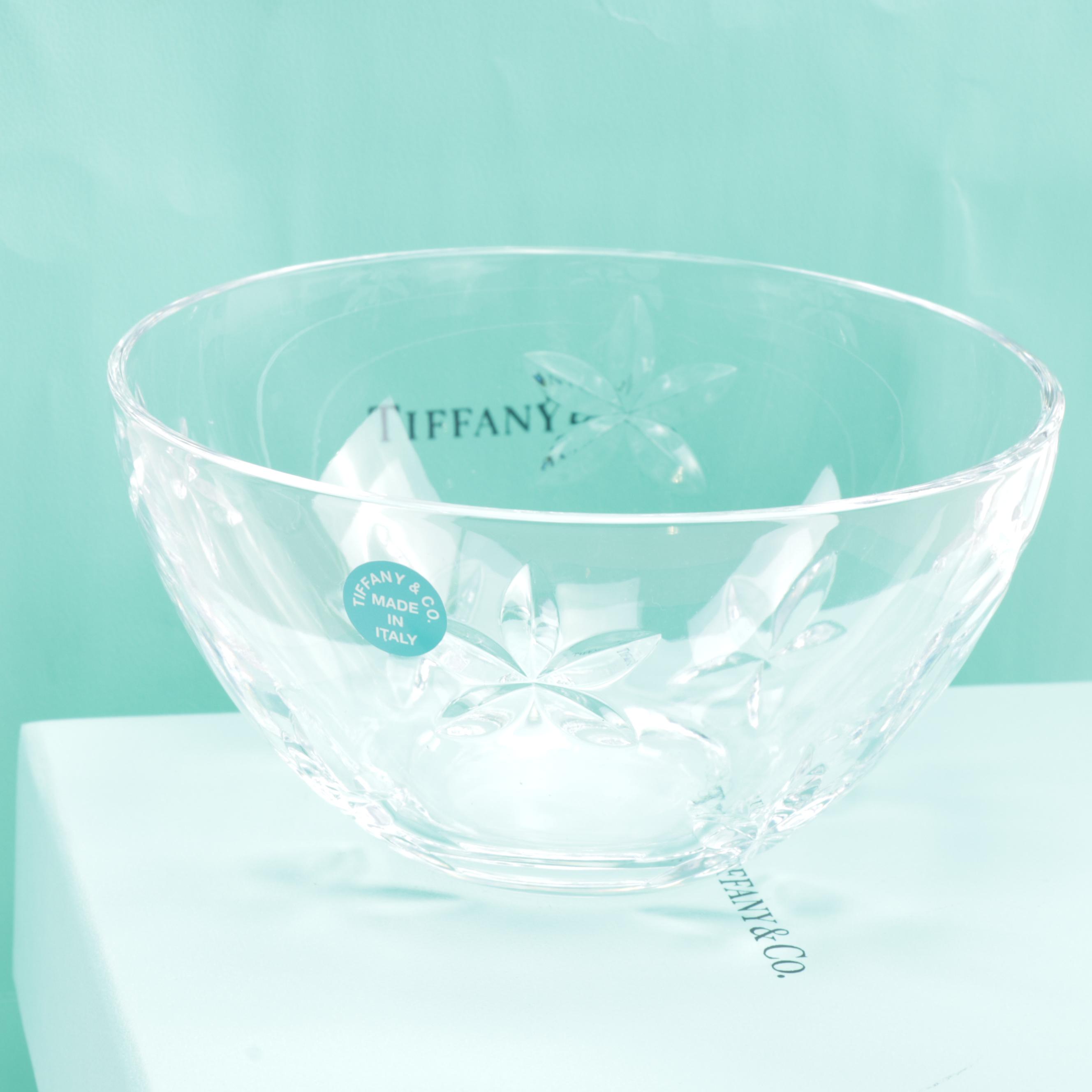 Tiffany & Co. Cut Crystal Candy Dish, Made in Italy EBTH