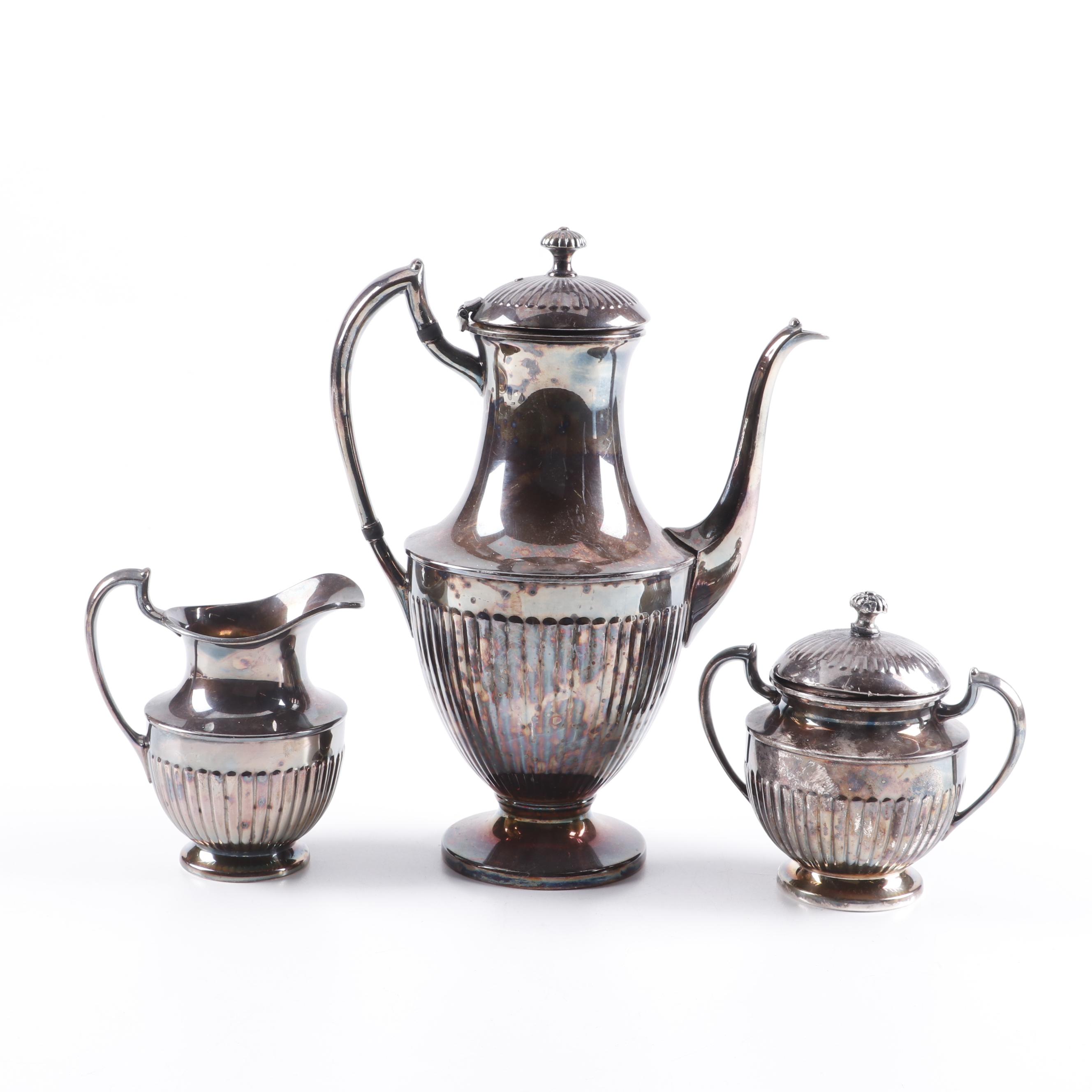 Crescent Silver Plate Tea Set and Tray EBTH