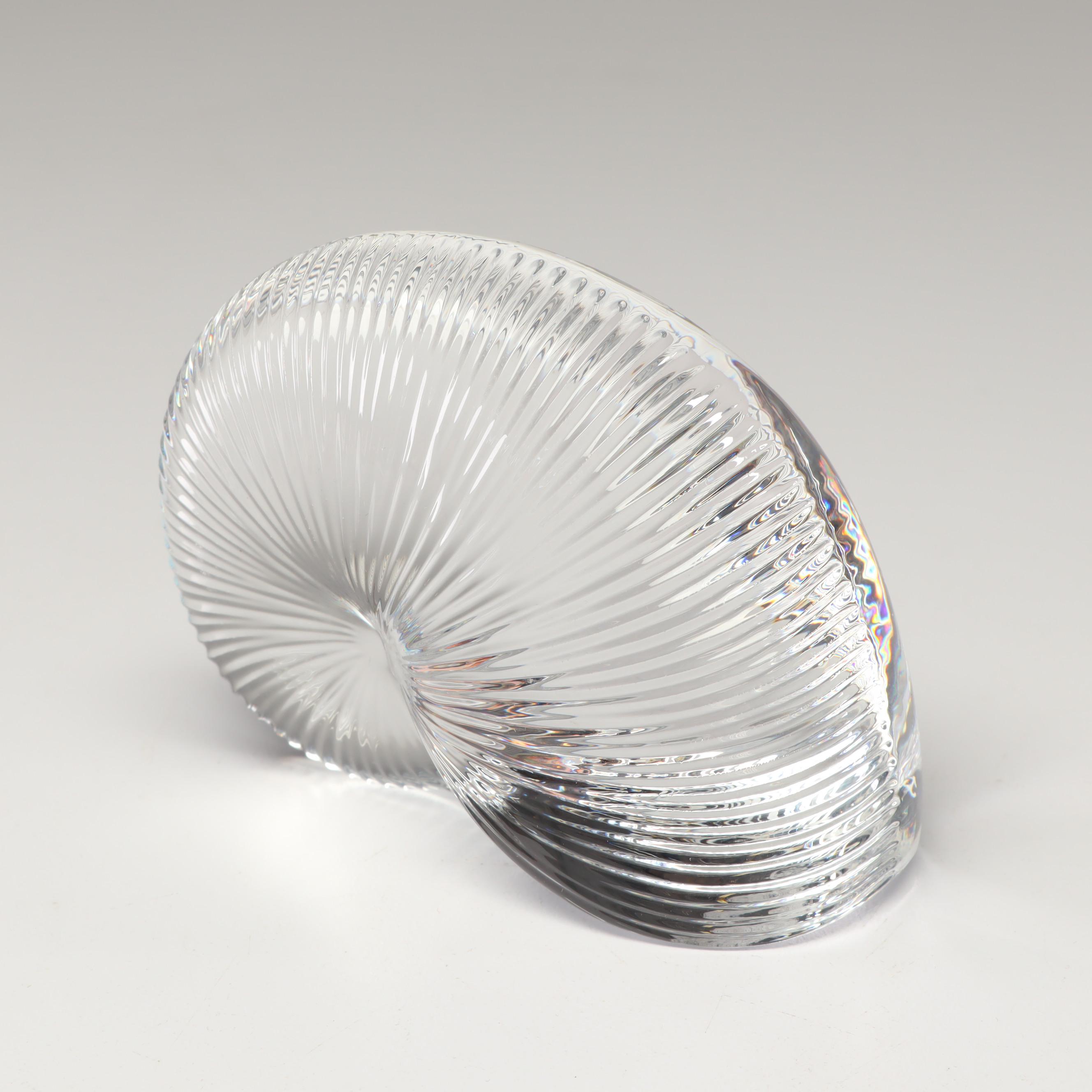 Baccarat Crystal Nautilus Shell Paperweight EBTH