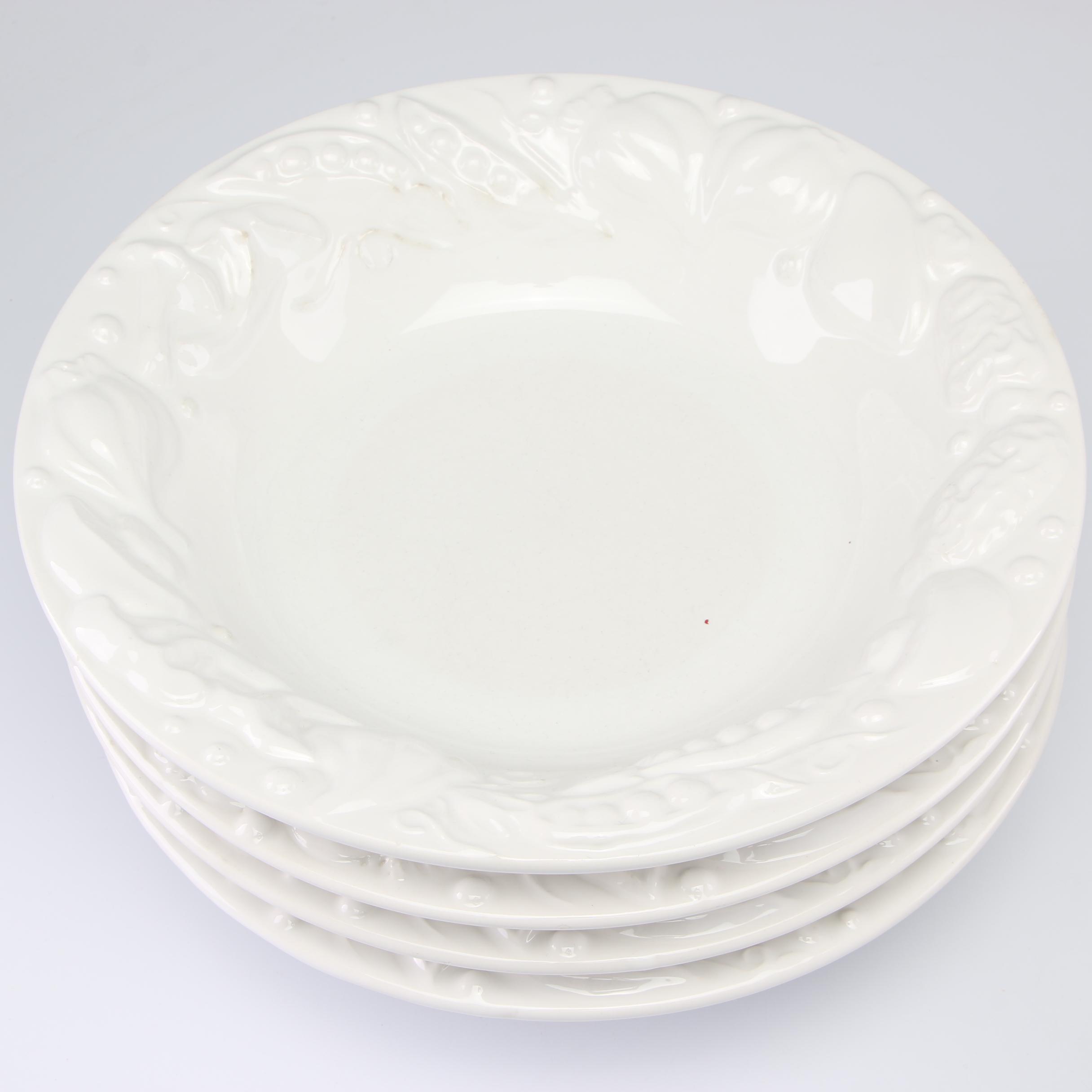 Pottery Barn Pasta Bowls with Garlic Embossed Rim EBTH