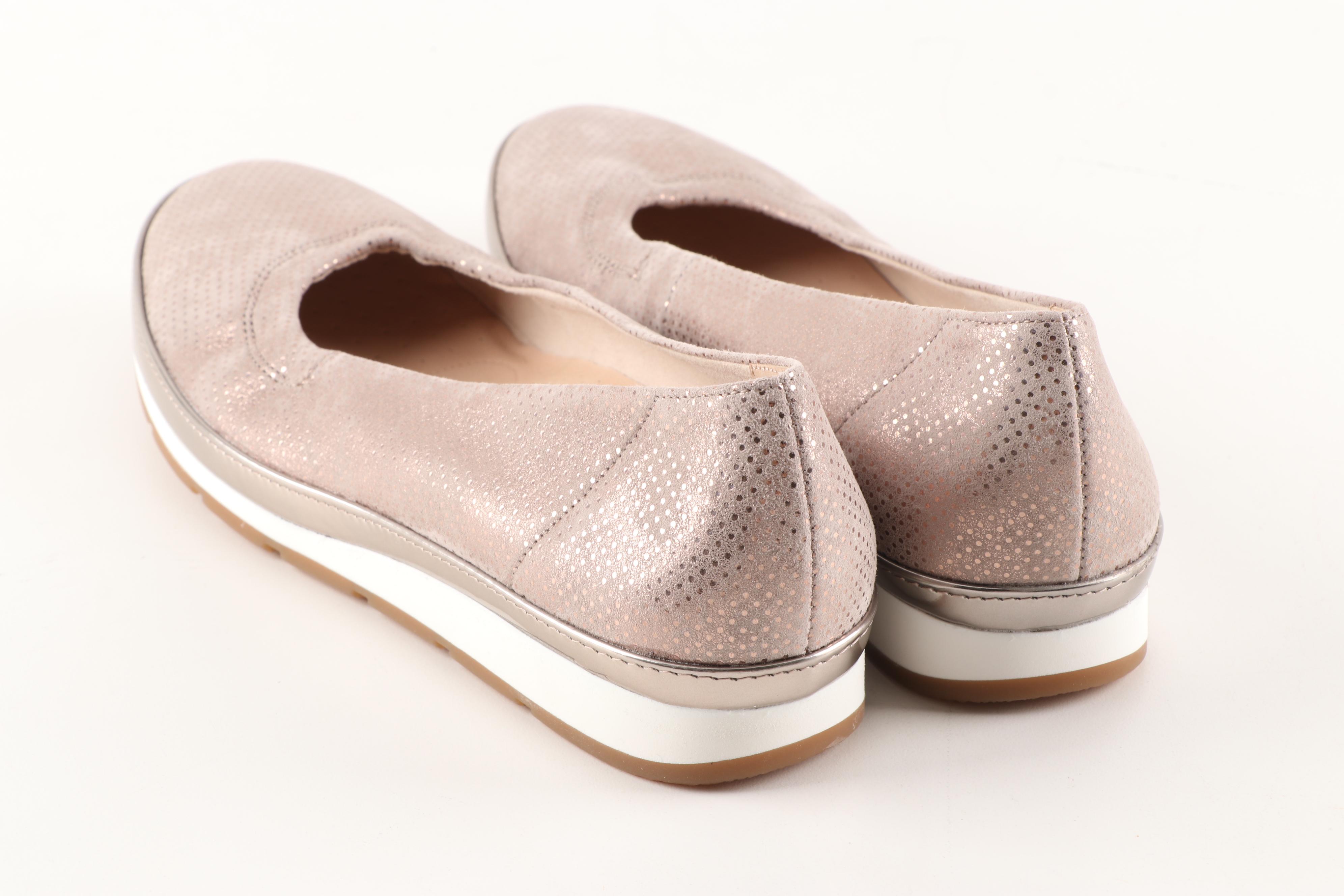 Gabor Rose Gold Leather Flats and Dolce Vita Rose Gold Leather Sneakers
