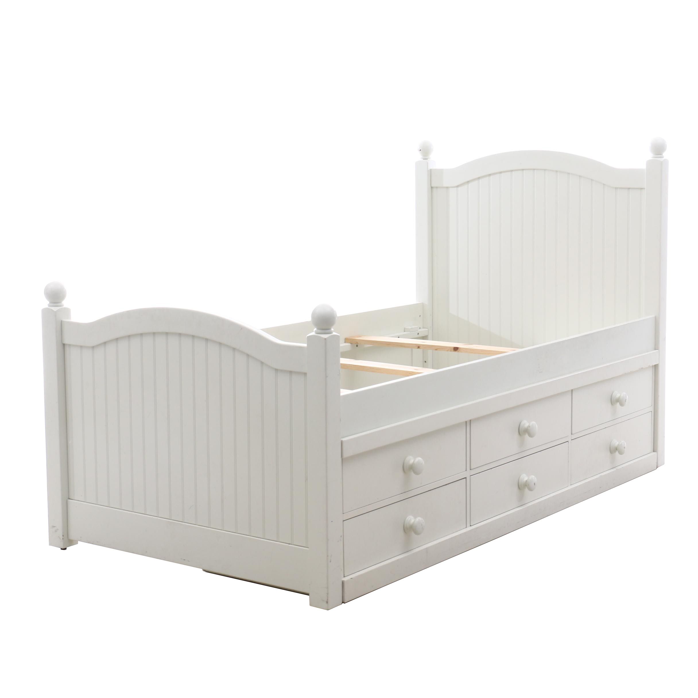 pottery barn twin bed with storage