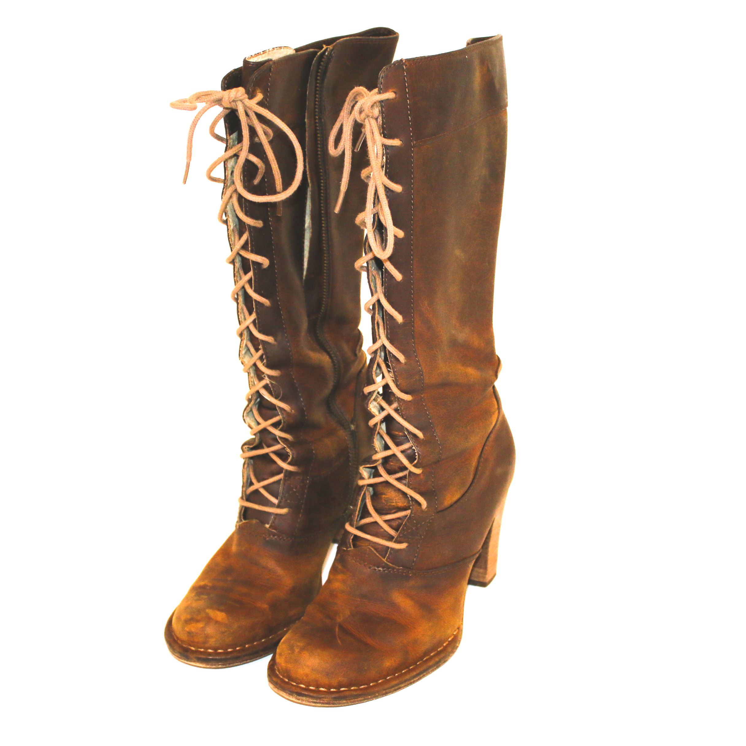 frye lace up tall boots