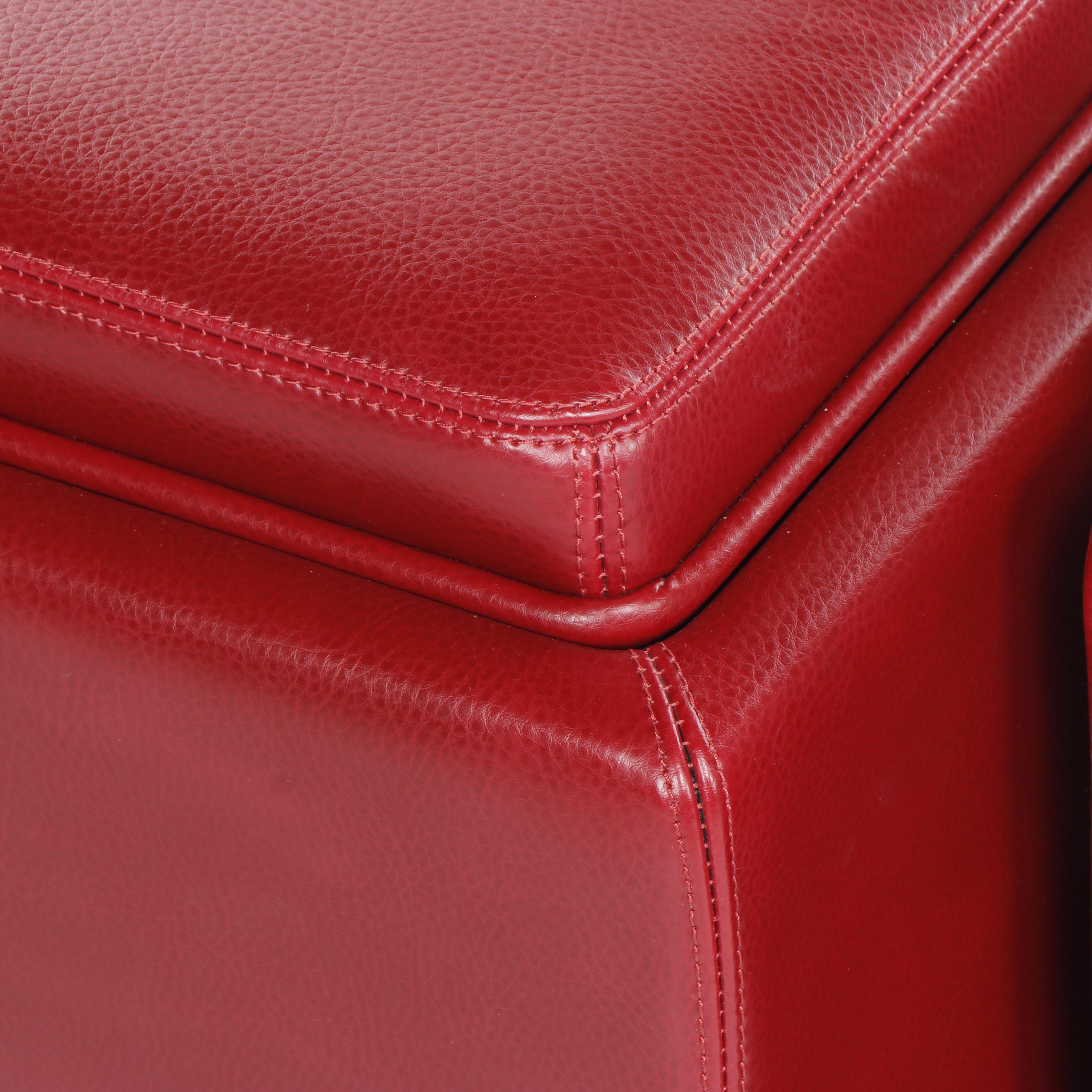 Pair of Crate & Barrel Red Leather Storage Ottomans EBTH