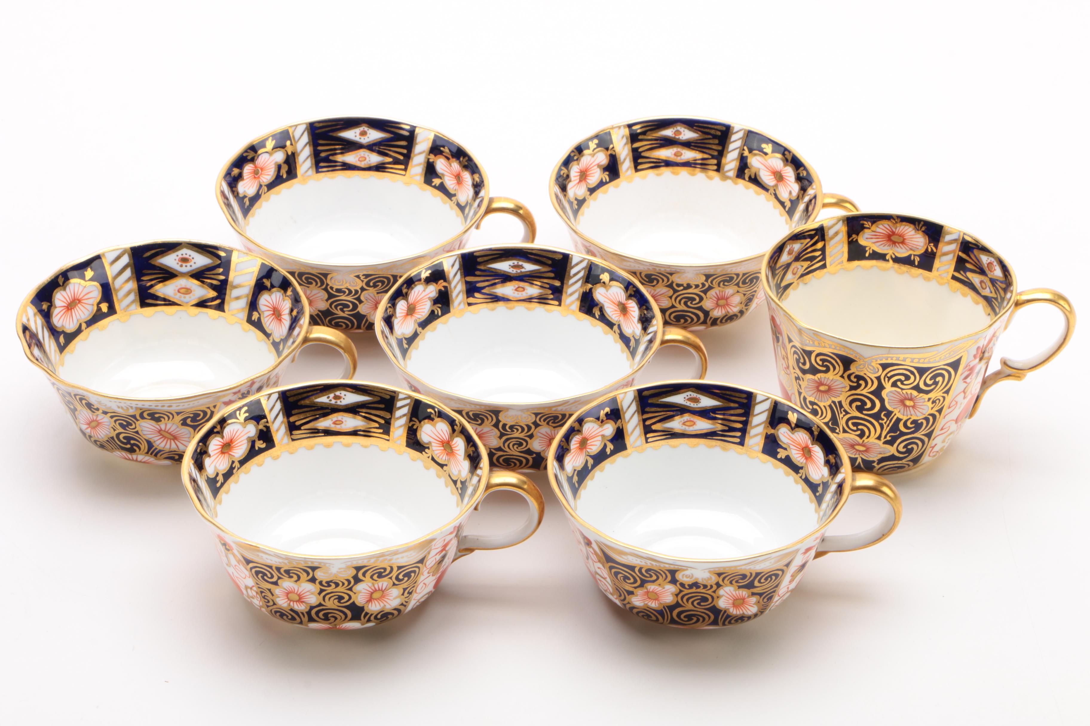 Royal Crown Derby "Traditional Imari" Tea Cups and "Gadroon Rose