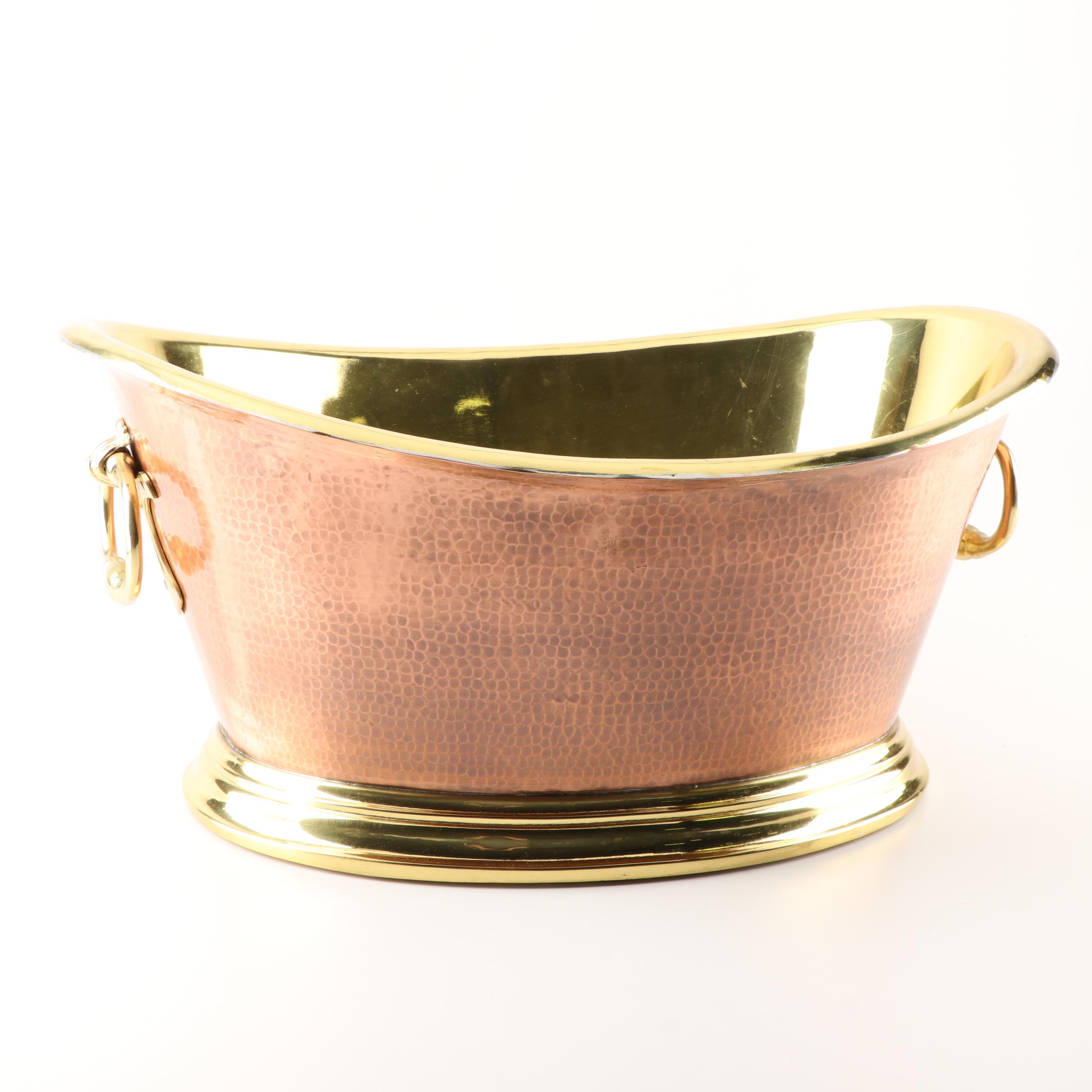 Frontgate Hammered Copper and Brass Beverage Tub EBTH