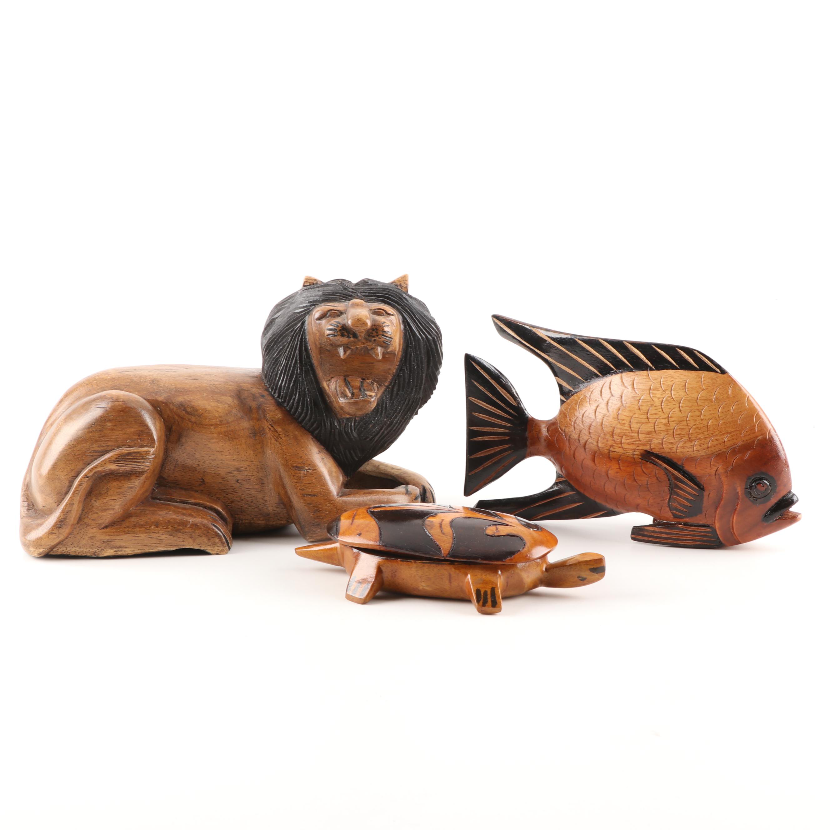 HandCarved Wooden Animal Figurines EBTH