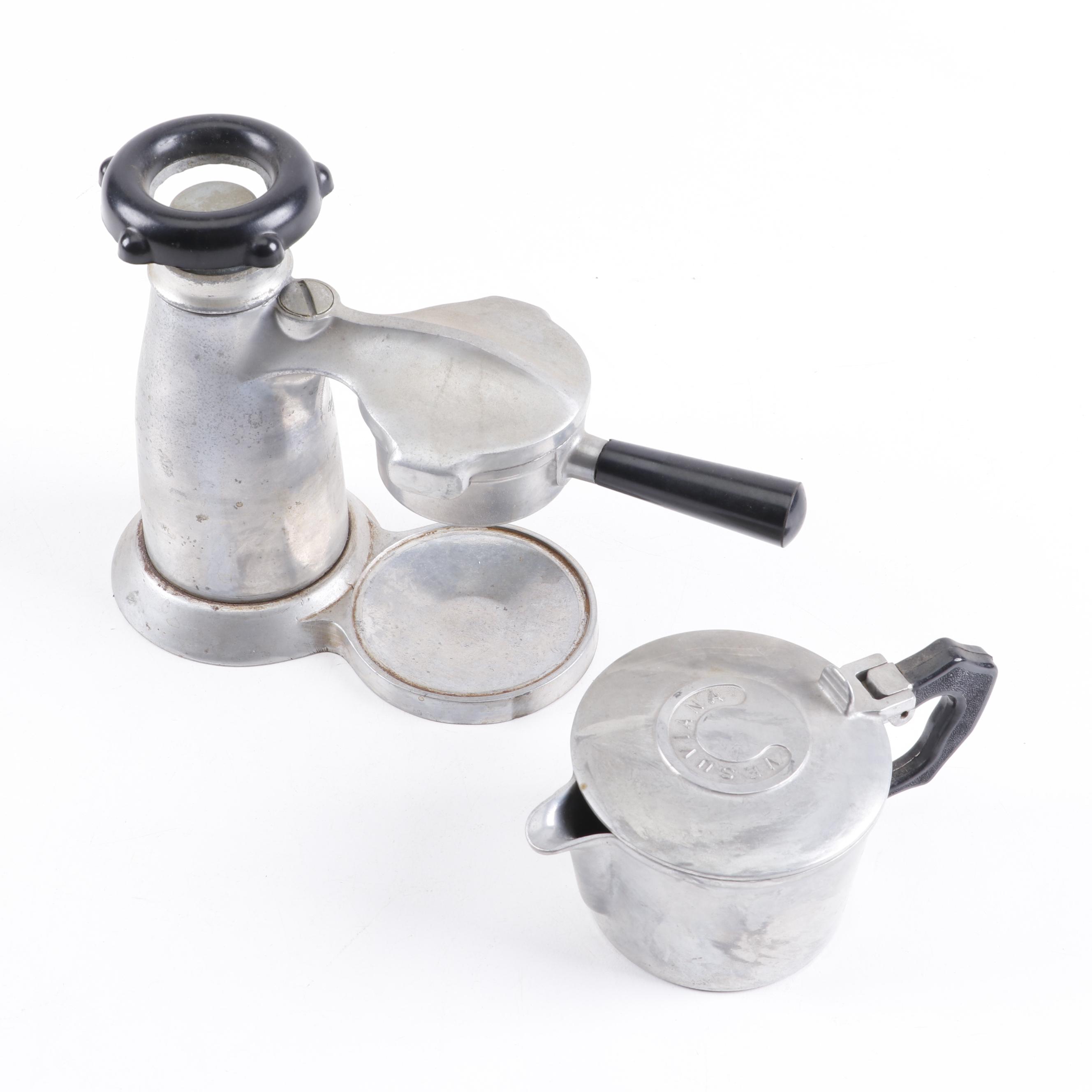 MidCentury Vesuviana Metal Stovetop Espresso Maker EBTH