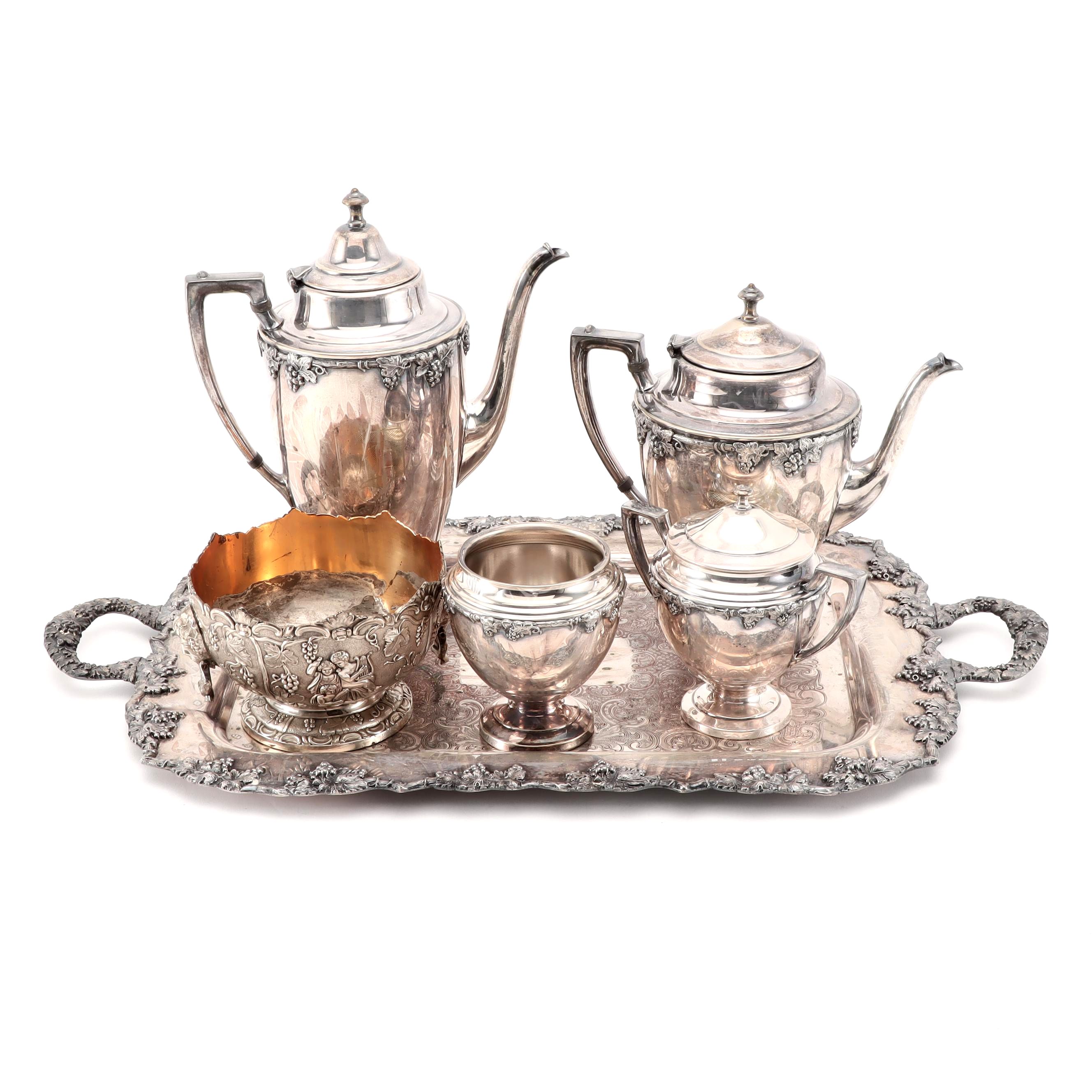 Crescent Silver Mfg Co And Corbell Co Silver Plate Serveware