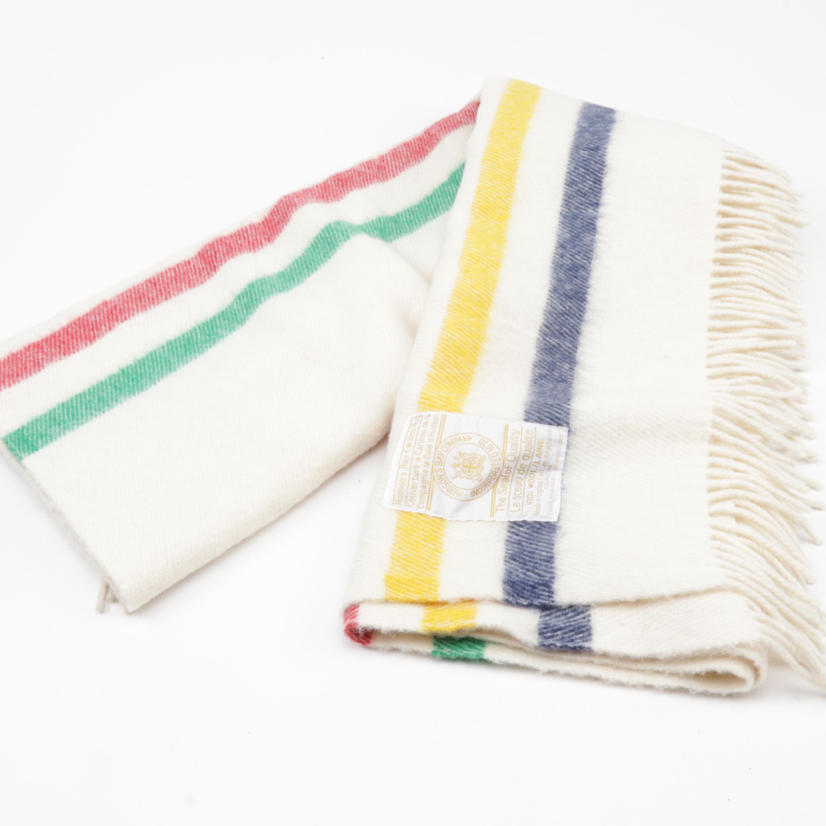 Hudson's Bay Caribou Wool Point Throw Blanket, Vintage EBTH