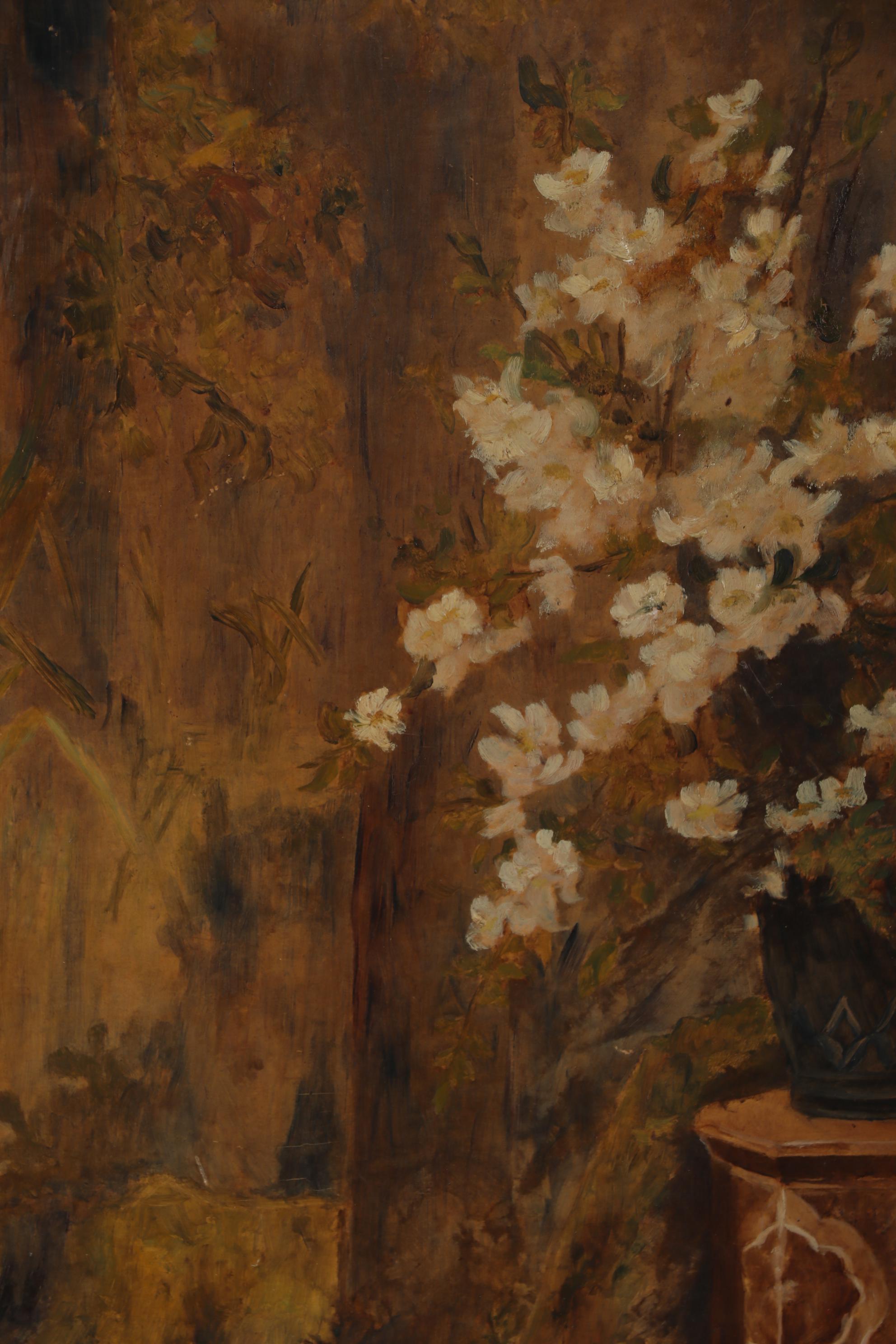 Conrad Kiesel Oil Painting of Lute Player, Circa 1897 EBTH