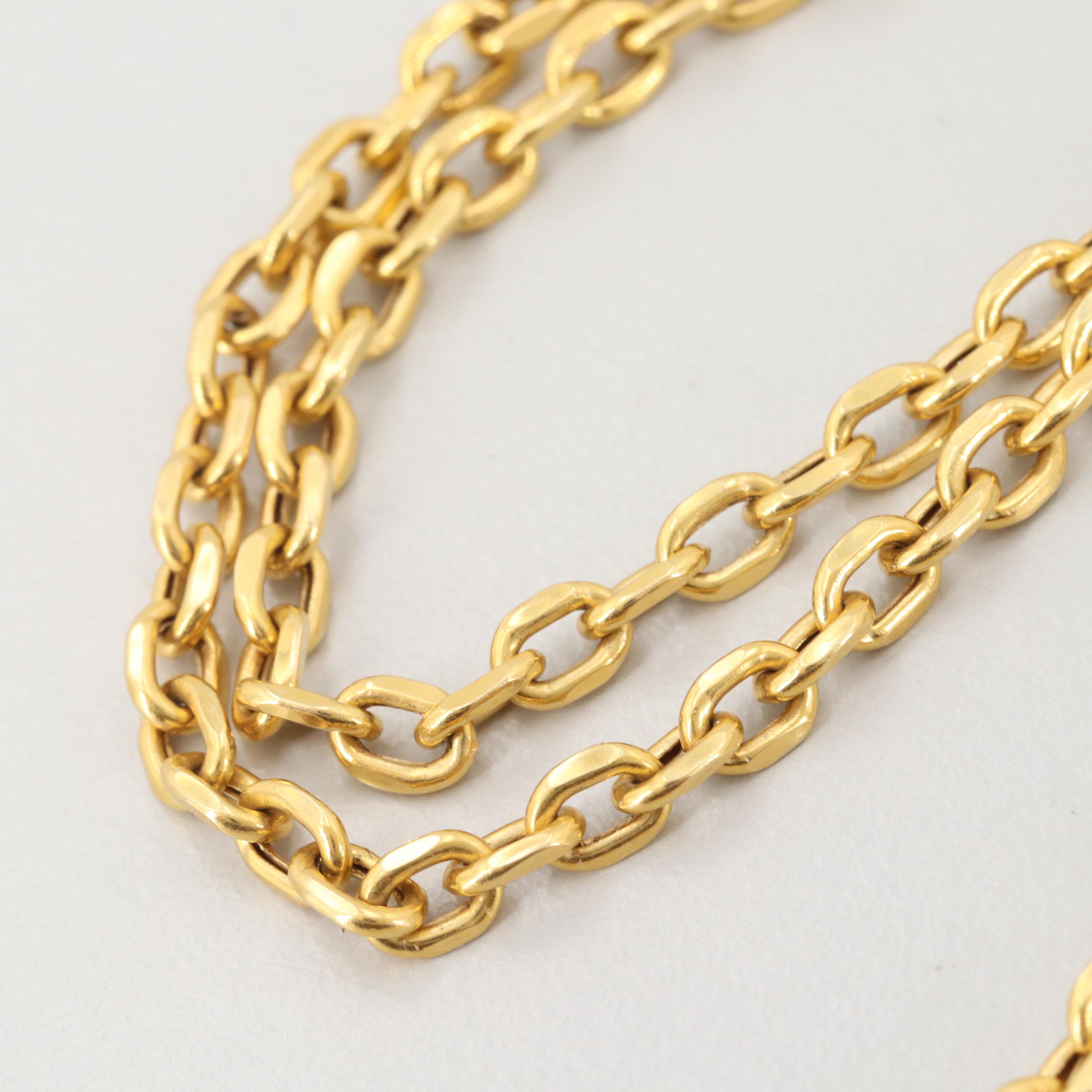 18K Yellow Gold Rolo Chain Necklace | EBTH