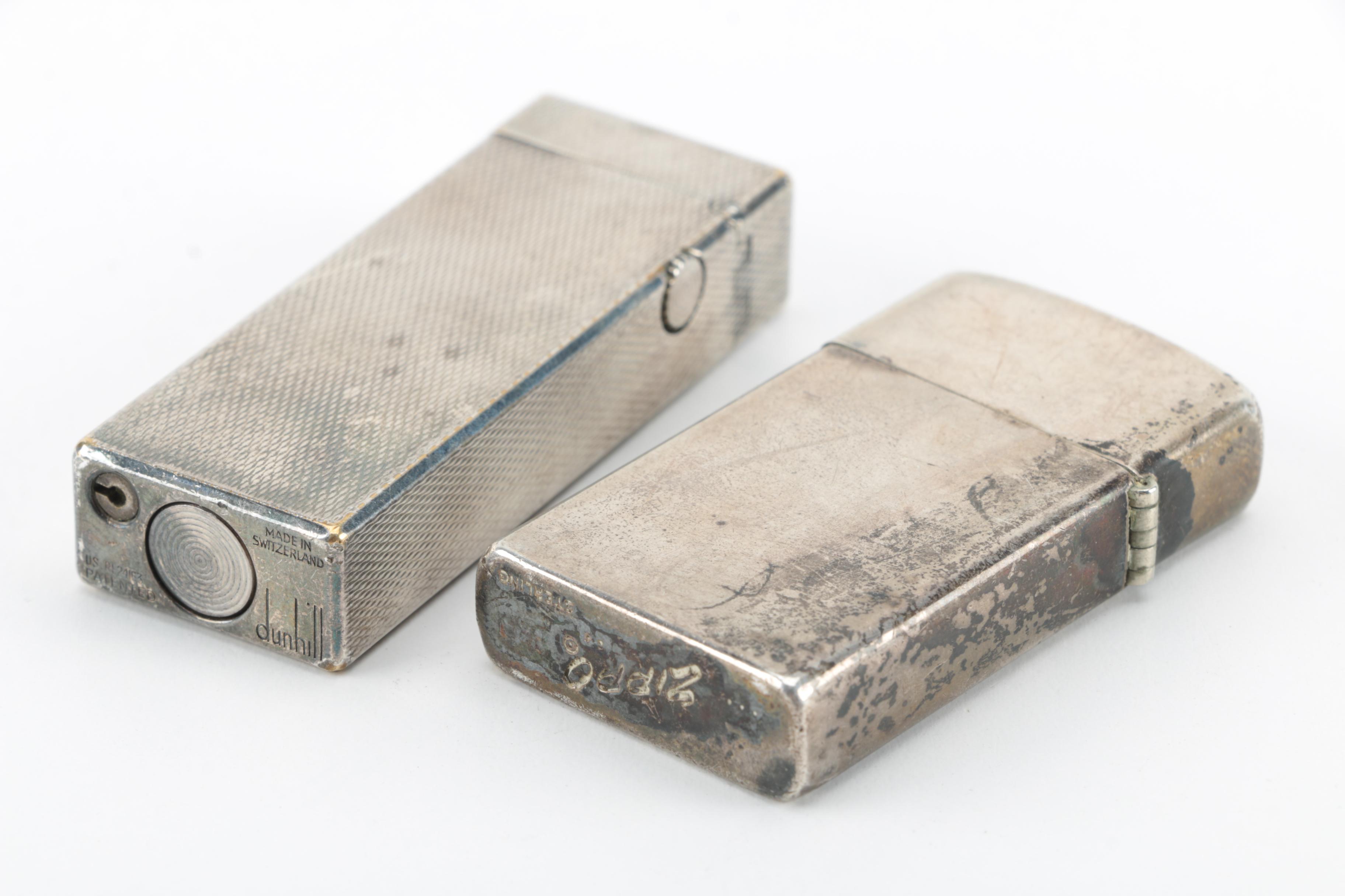 Dunhill "Rollagas" and Sterling Silver Zippo Lighters, Vintage EBTH