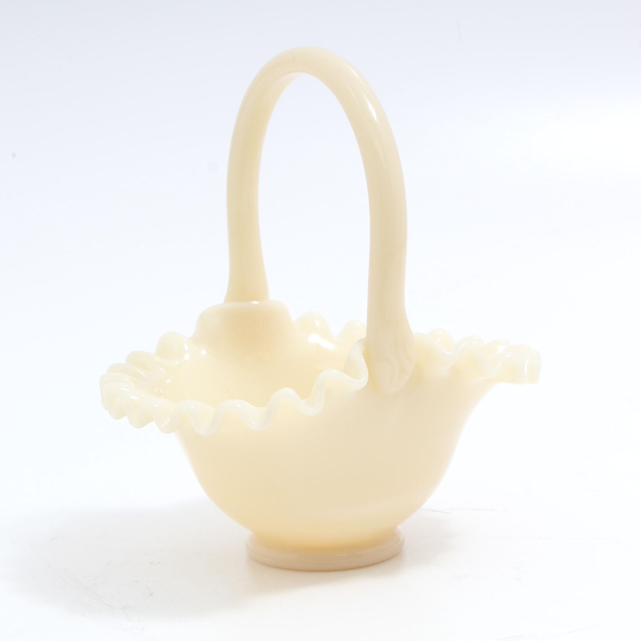 Fenton Custard Glass Basket EBTH