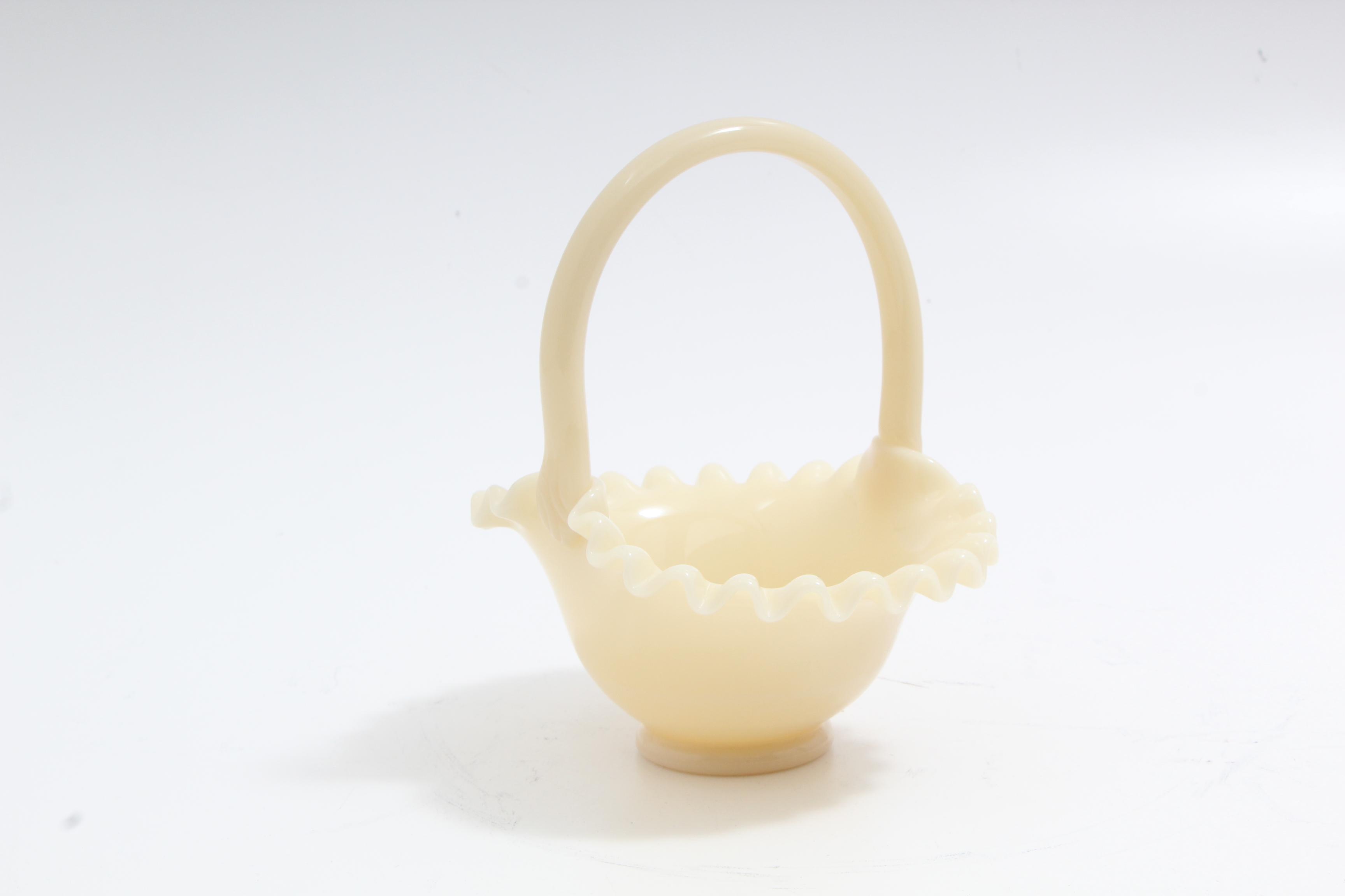 Fenton Custard Glass Basket EBTH