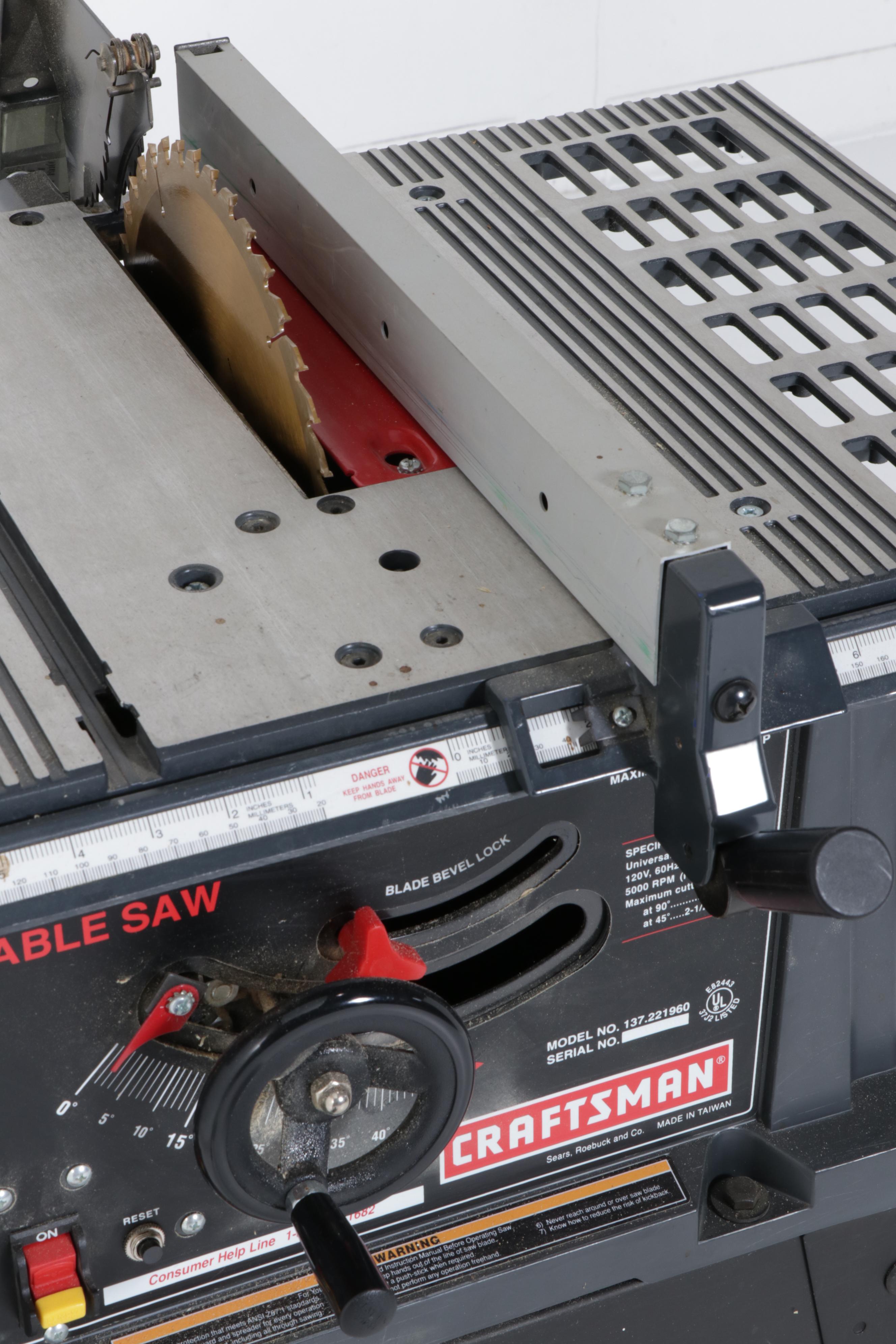 Craftsman 10inch Table Saw with Stand EBTH