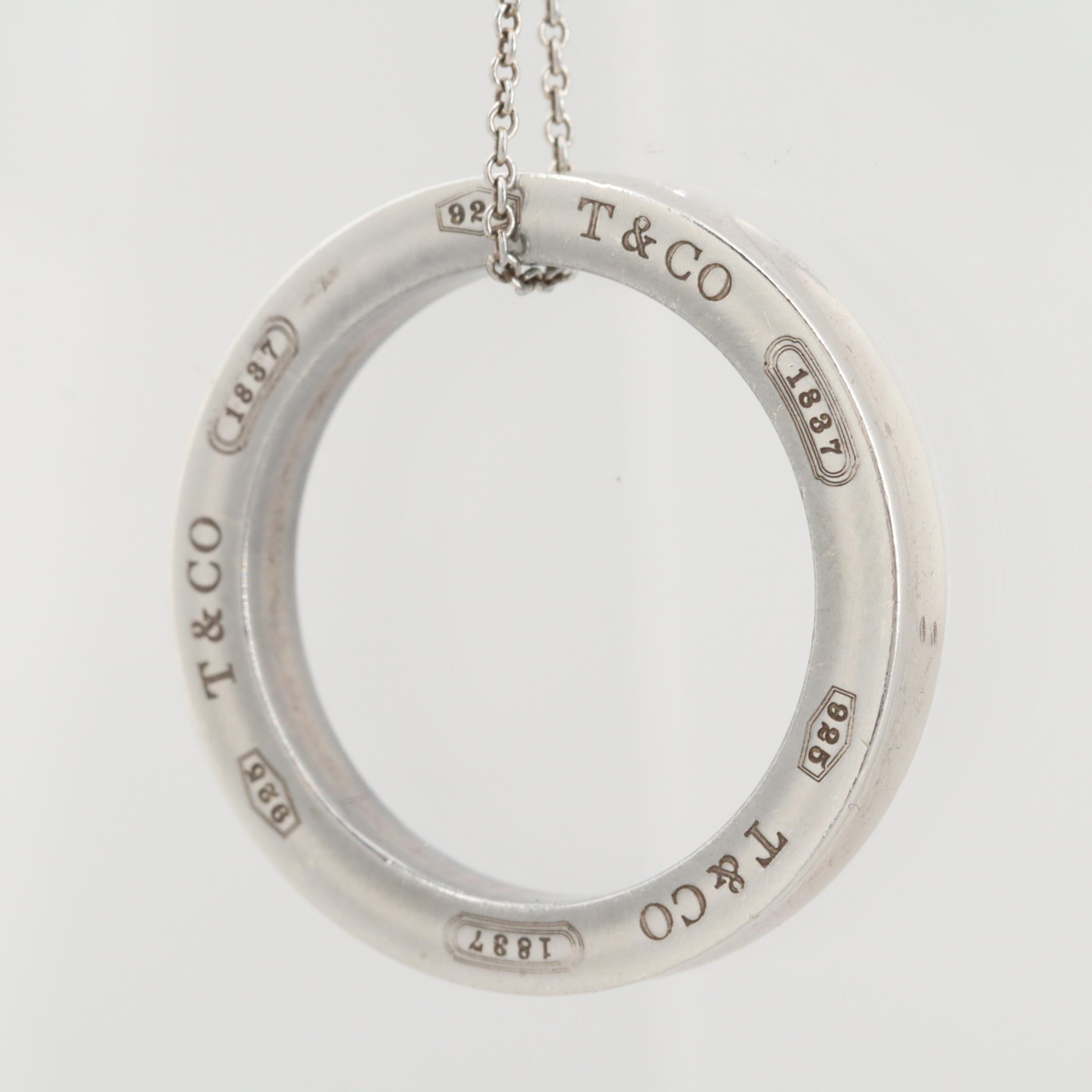 Tiffany & Co. Sterling Silver 1837 Circle Pendant Necklace EBTH