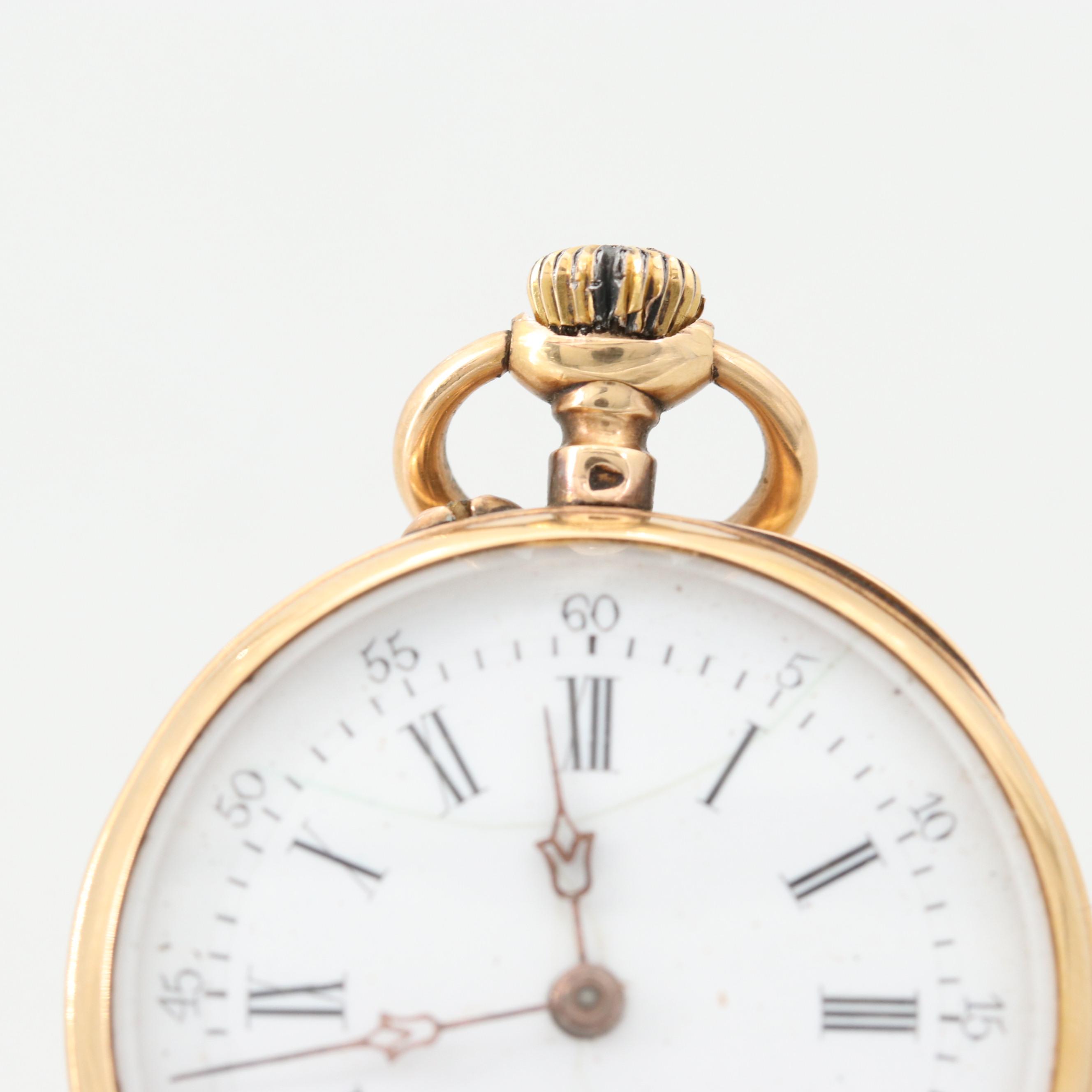 18K Yellow Gold European Pocket Watch EBTH