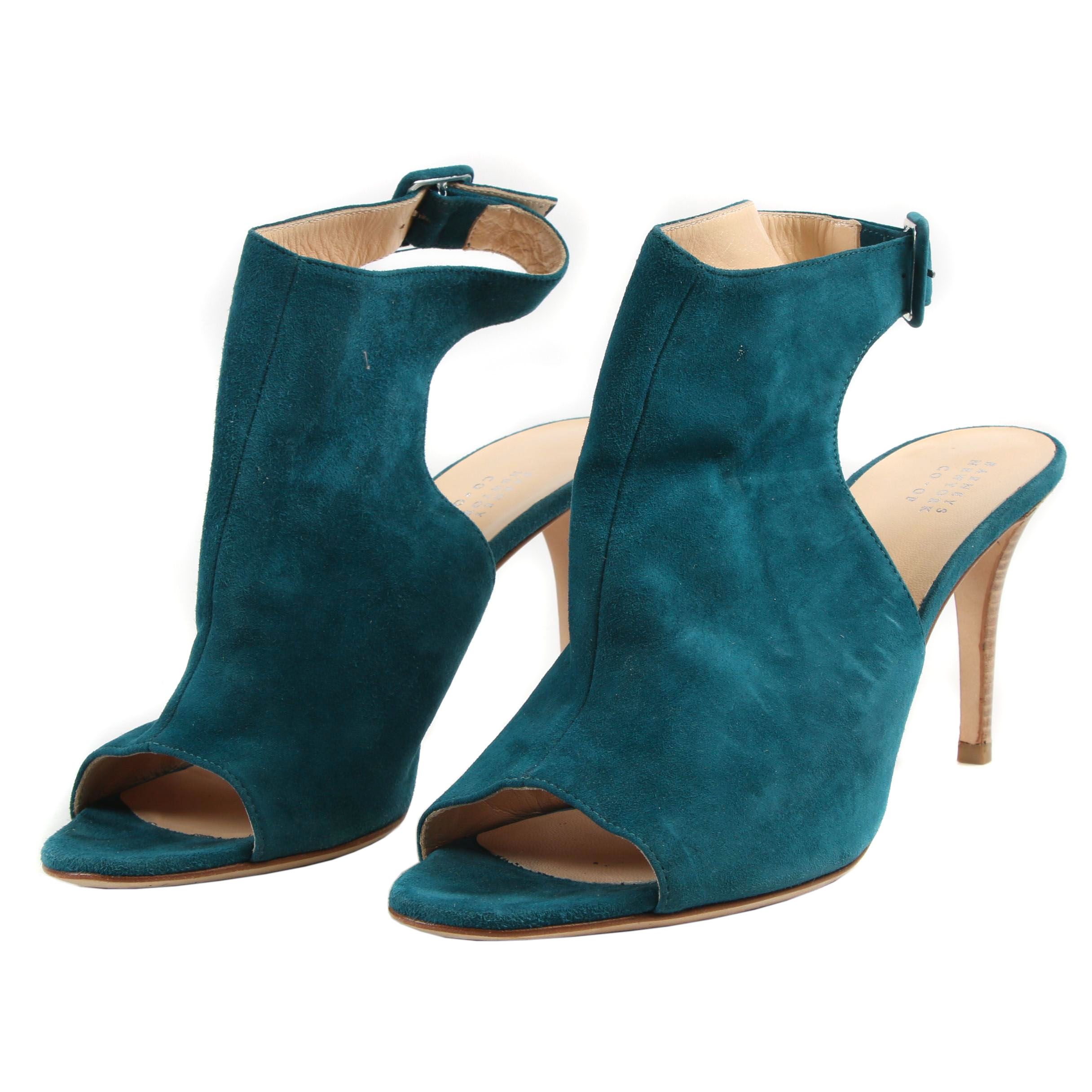 teal suede shoes