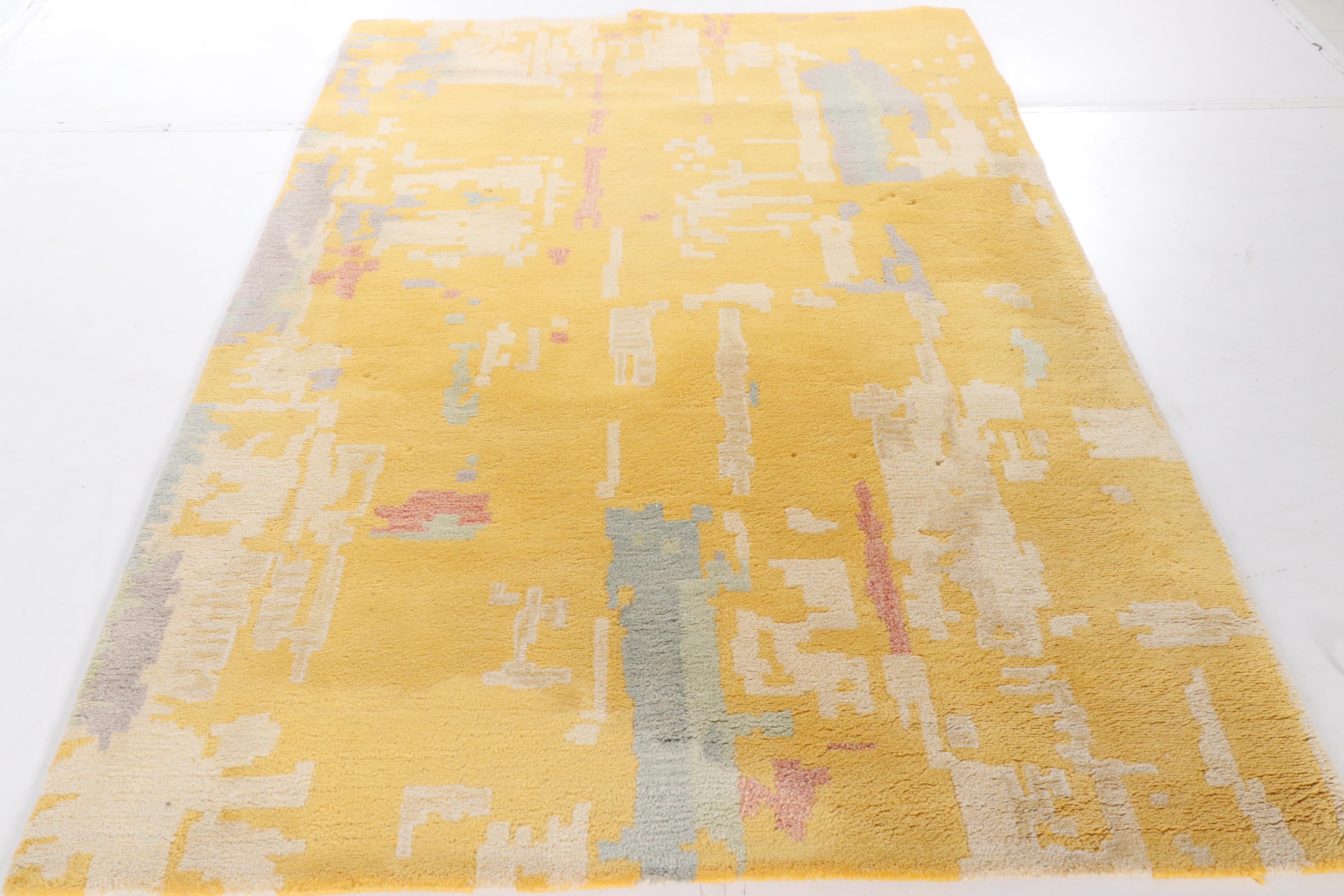 Tufted CB2 Indian Cotton Abstract Area Rug EBTH