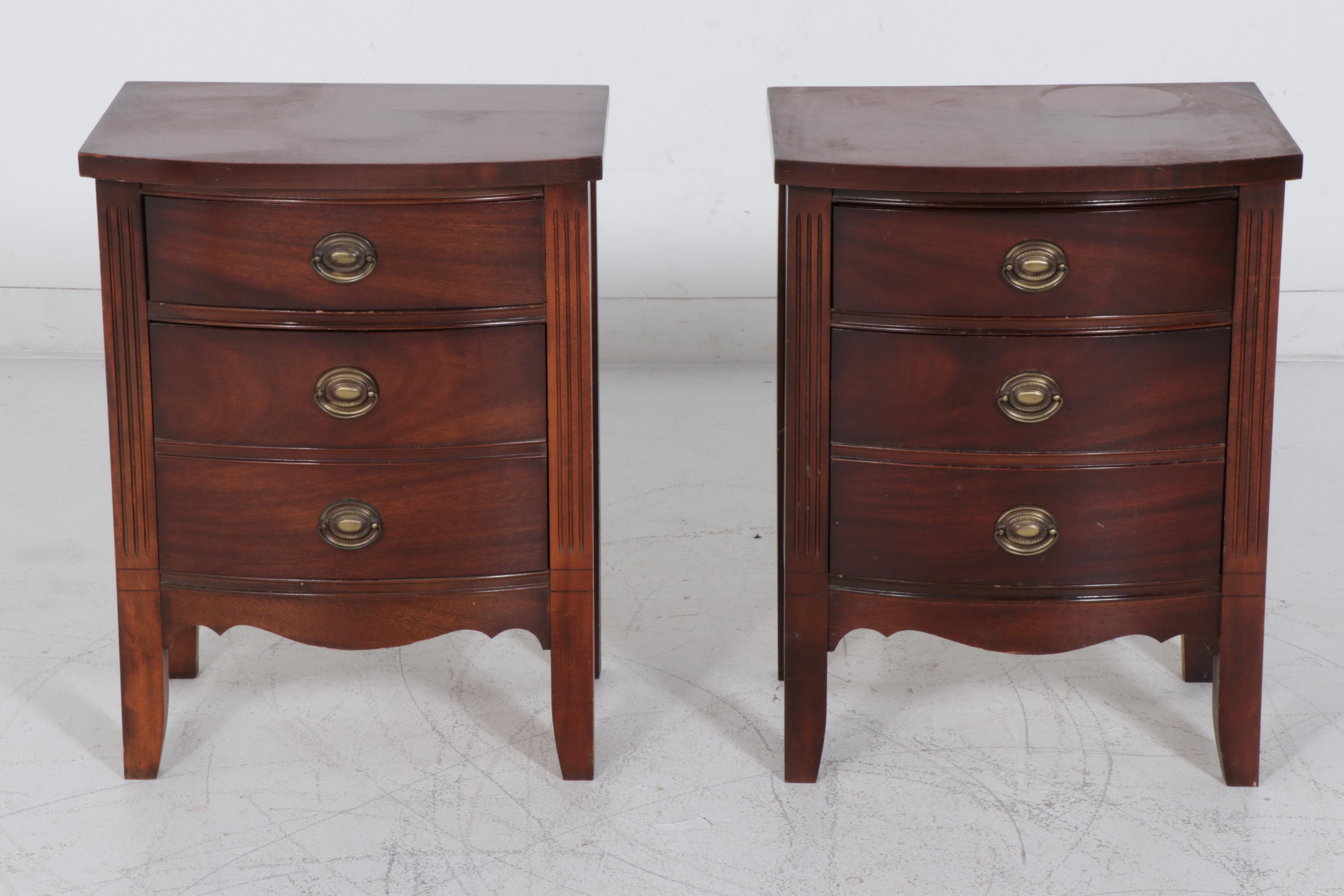 Federal Style Mahogany Night Stands by Dixie Furniture, Pair, Mid20th